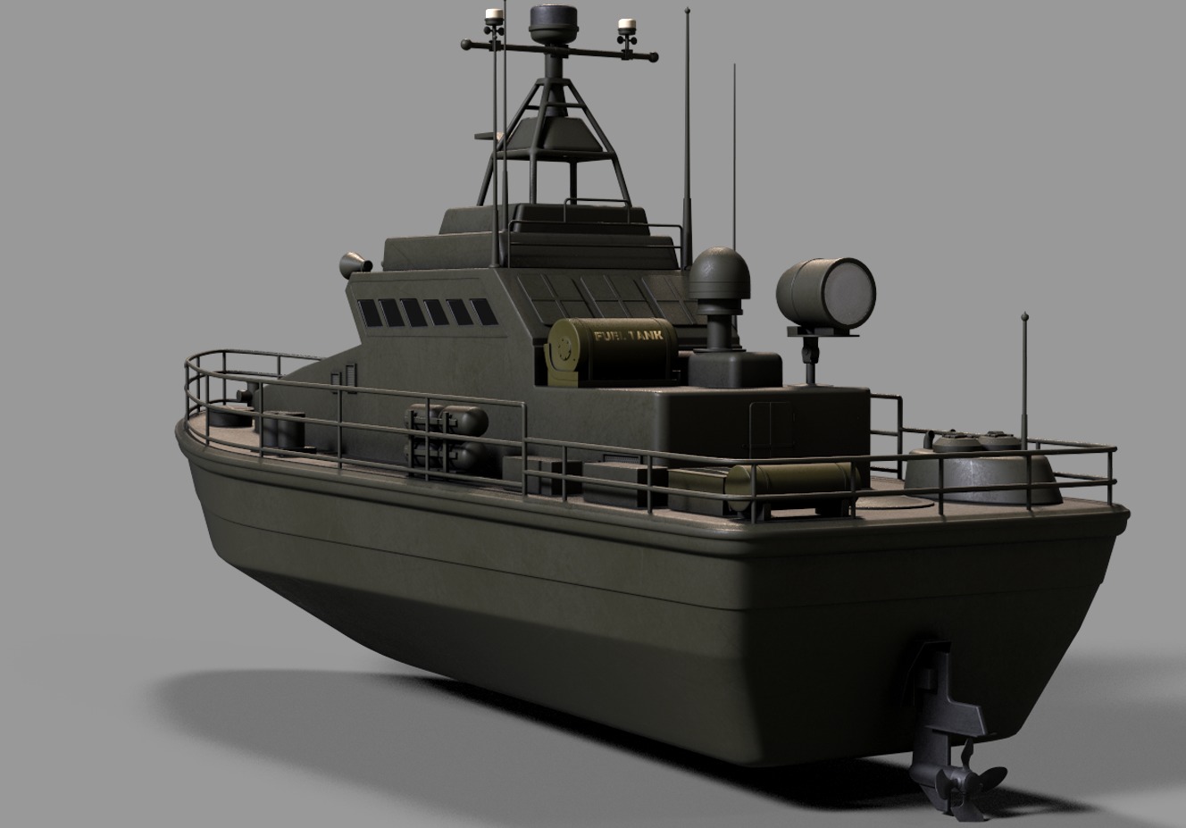 Historical Patrol Boat Low-poly 3D model_1