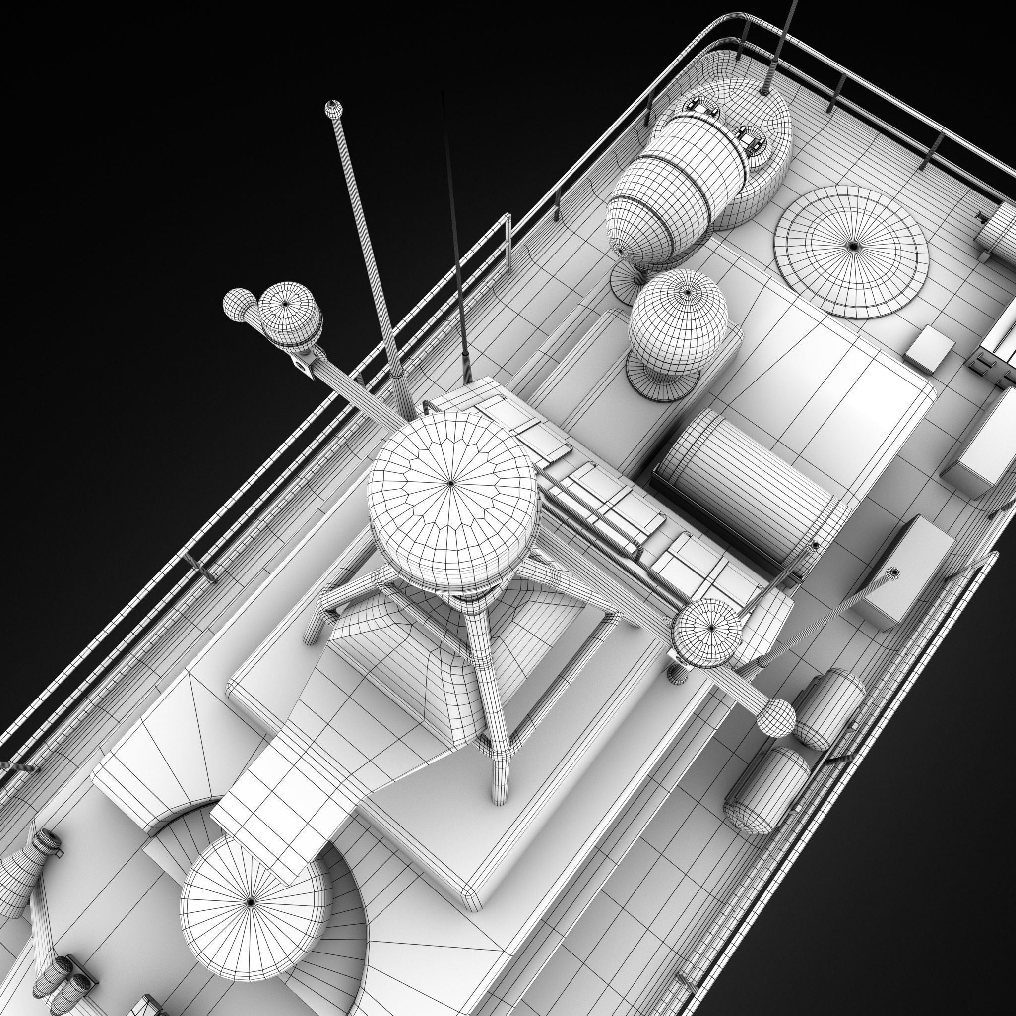 Historical Patrol Boat Low-poly 3D model_7