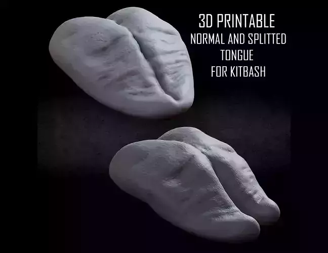 3D PRINTABLE TONGUE FOR KITBASH NORMAL AND SPLITTED