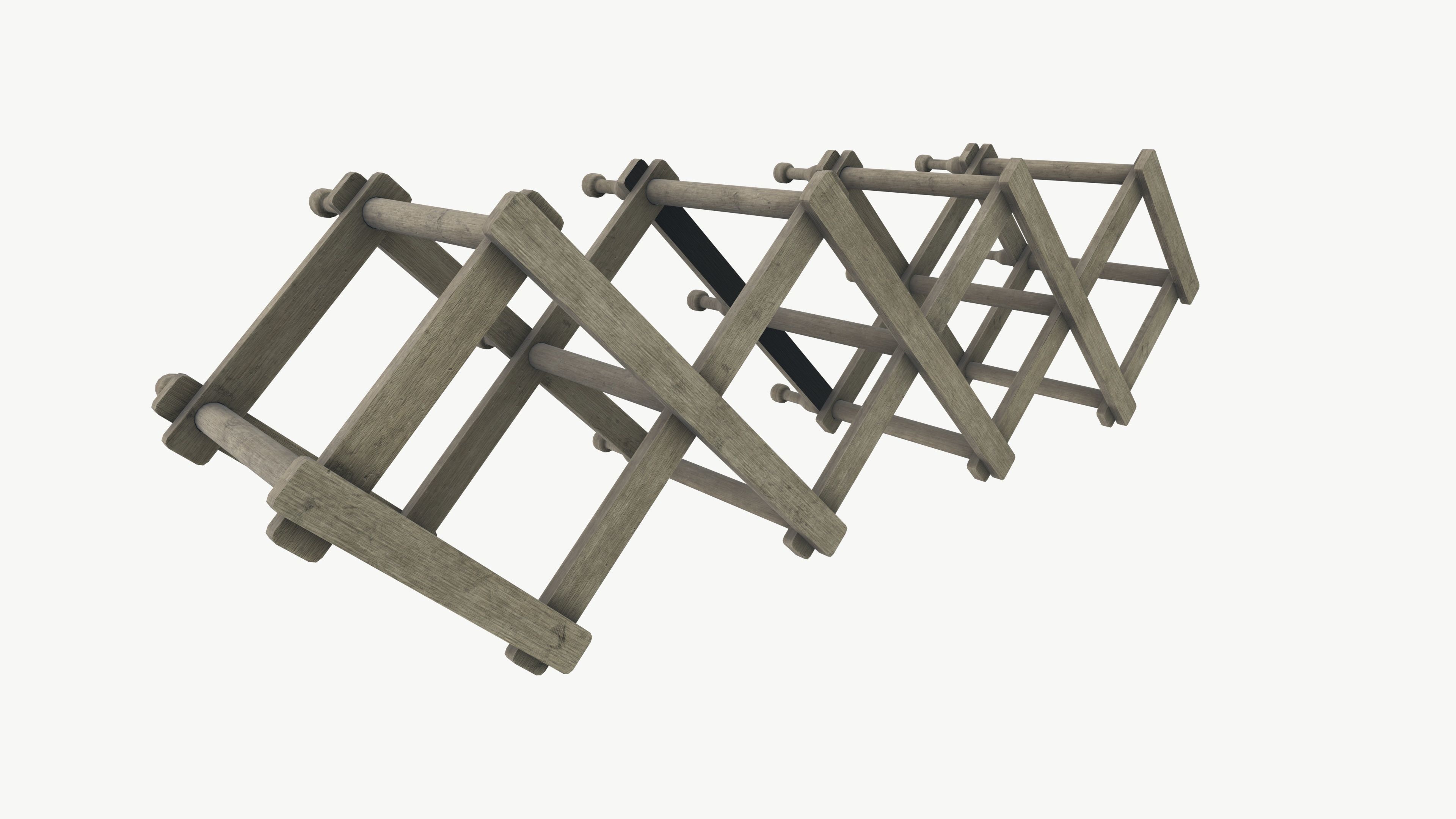 Extendable Cloth Rack 3D model_4