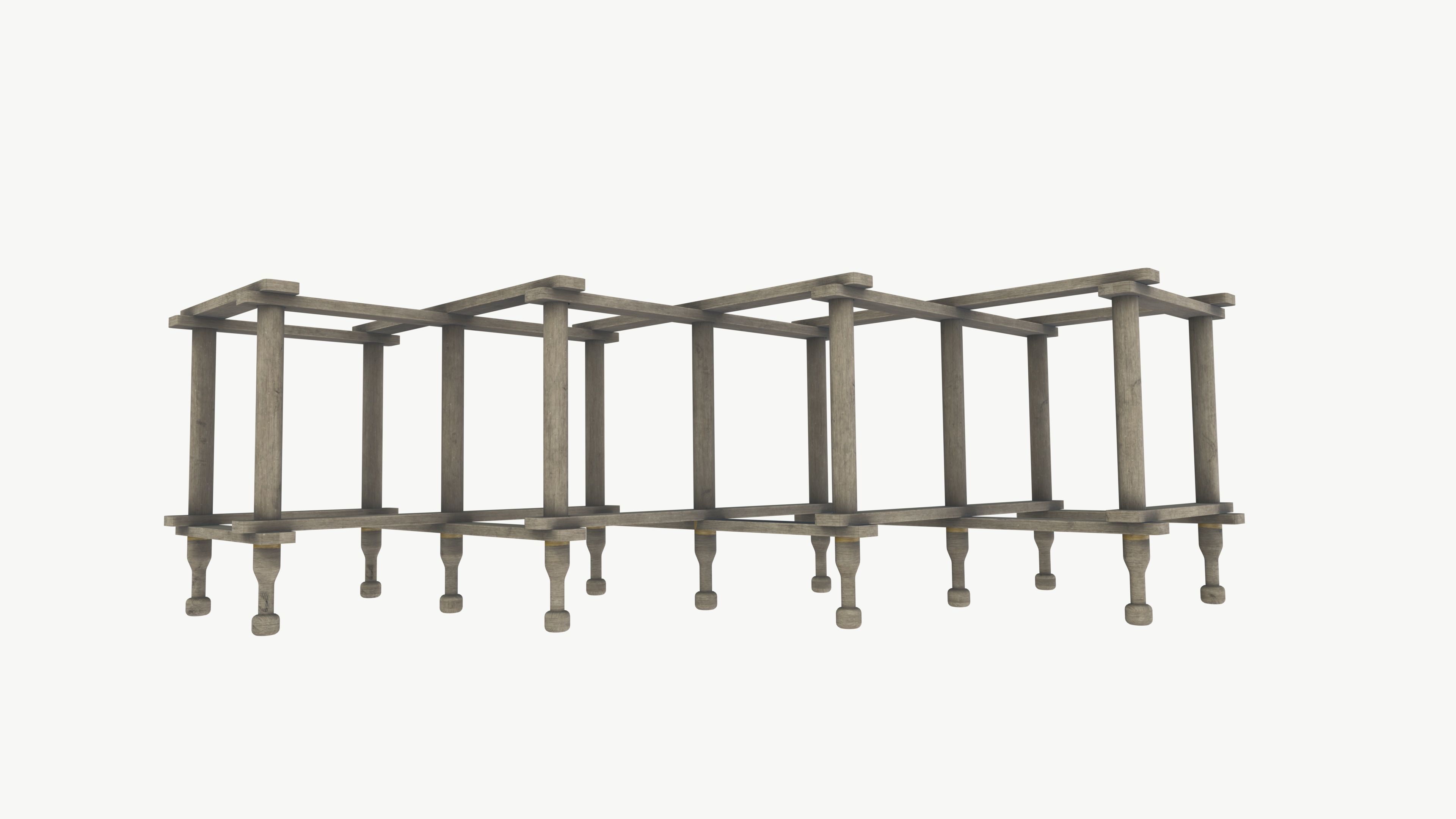 Extendable Cloth Rack 3D model_6