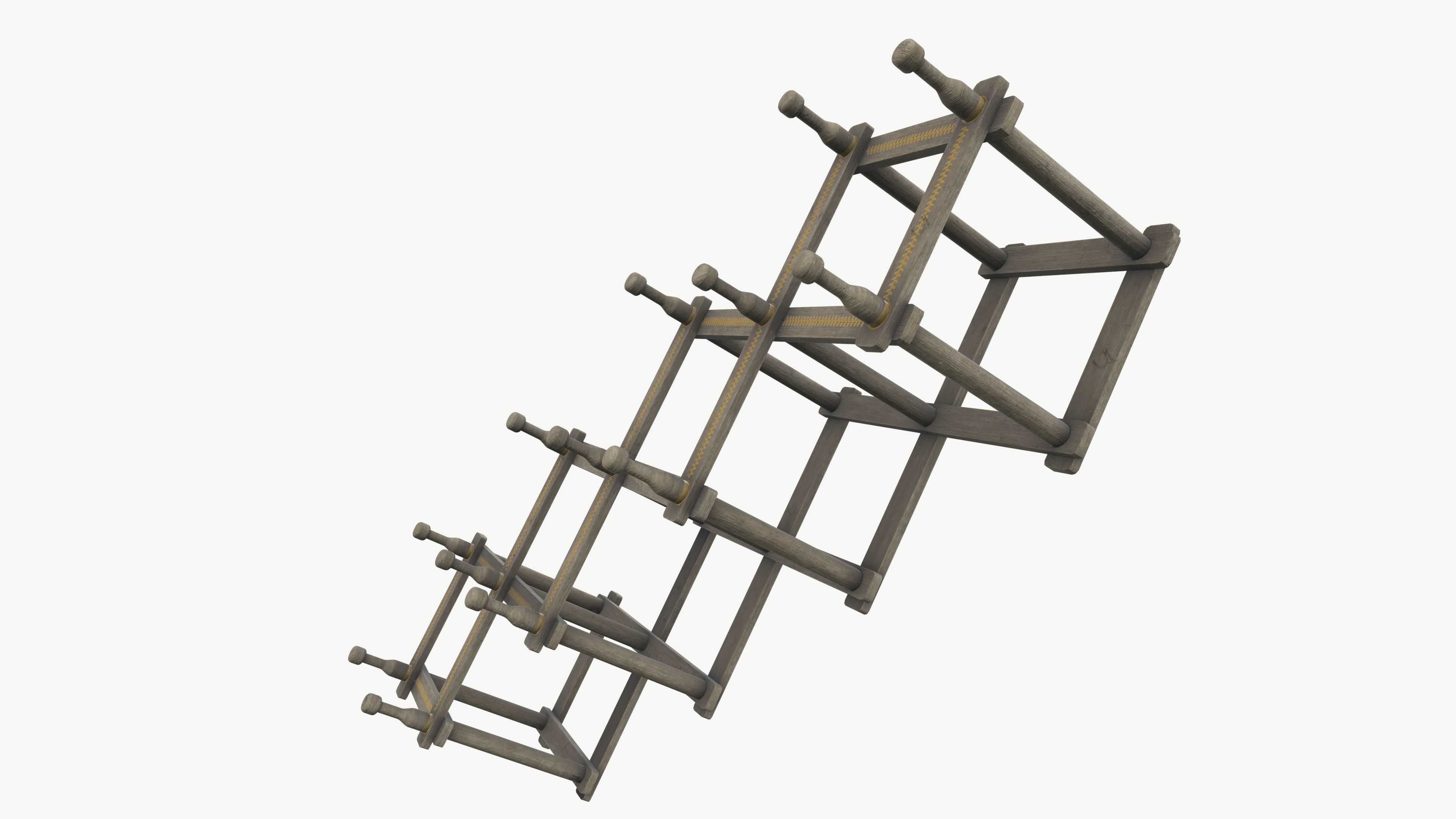 Extendable Cloth Rack 3D model_5