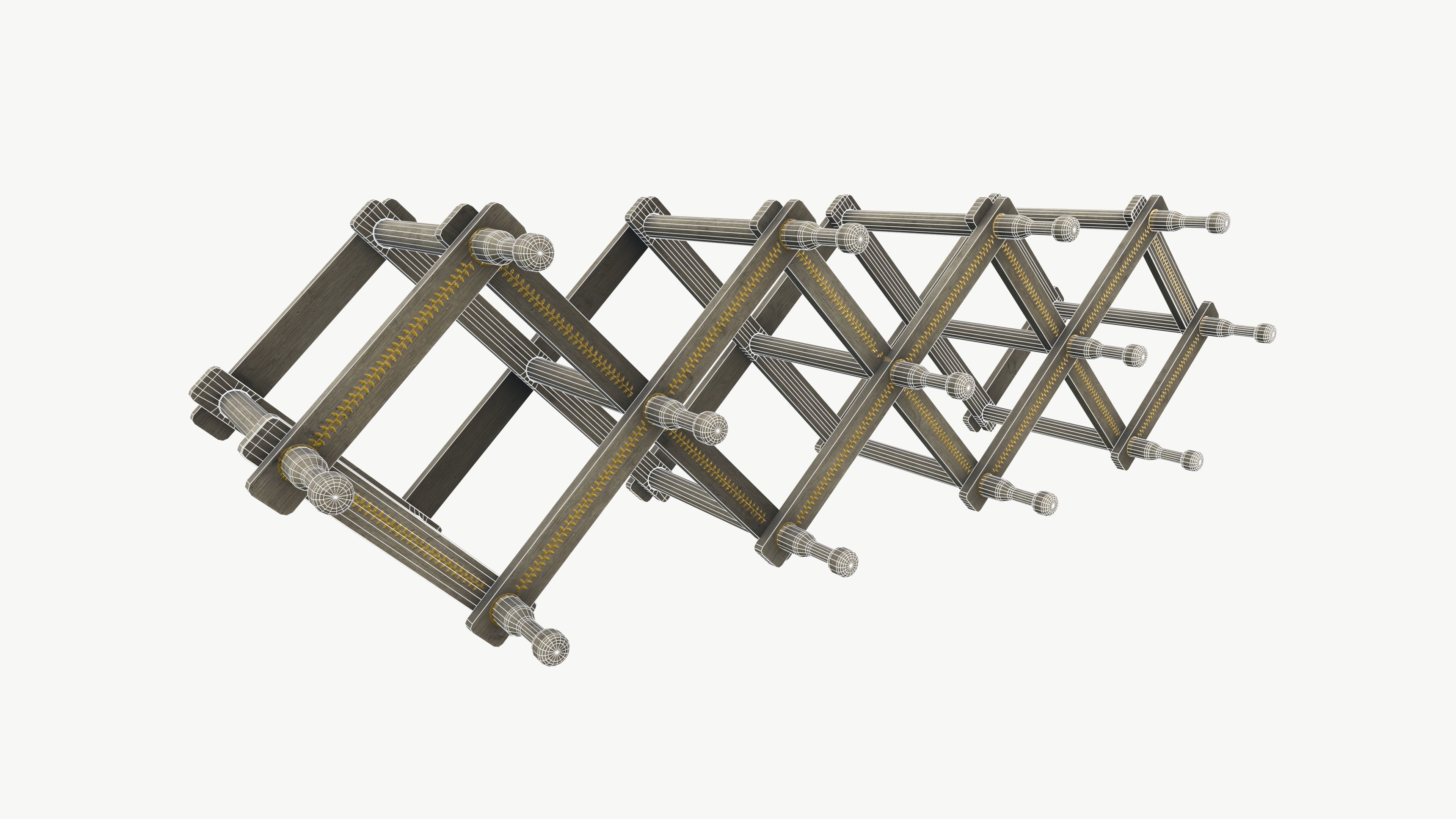 Extendable Cloth Rack 3D model_7