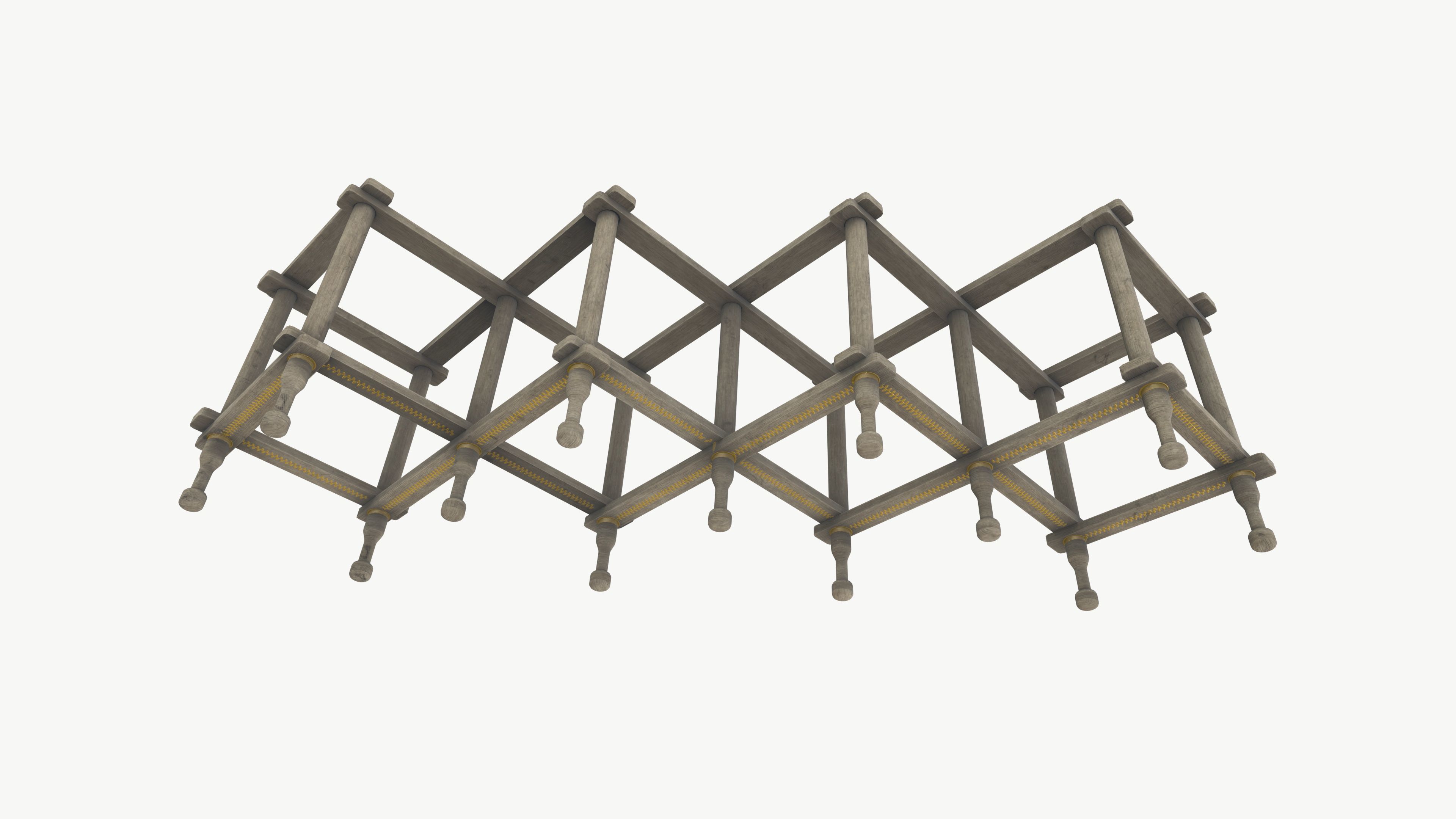 Extendable Cloth Rack 3D model_3