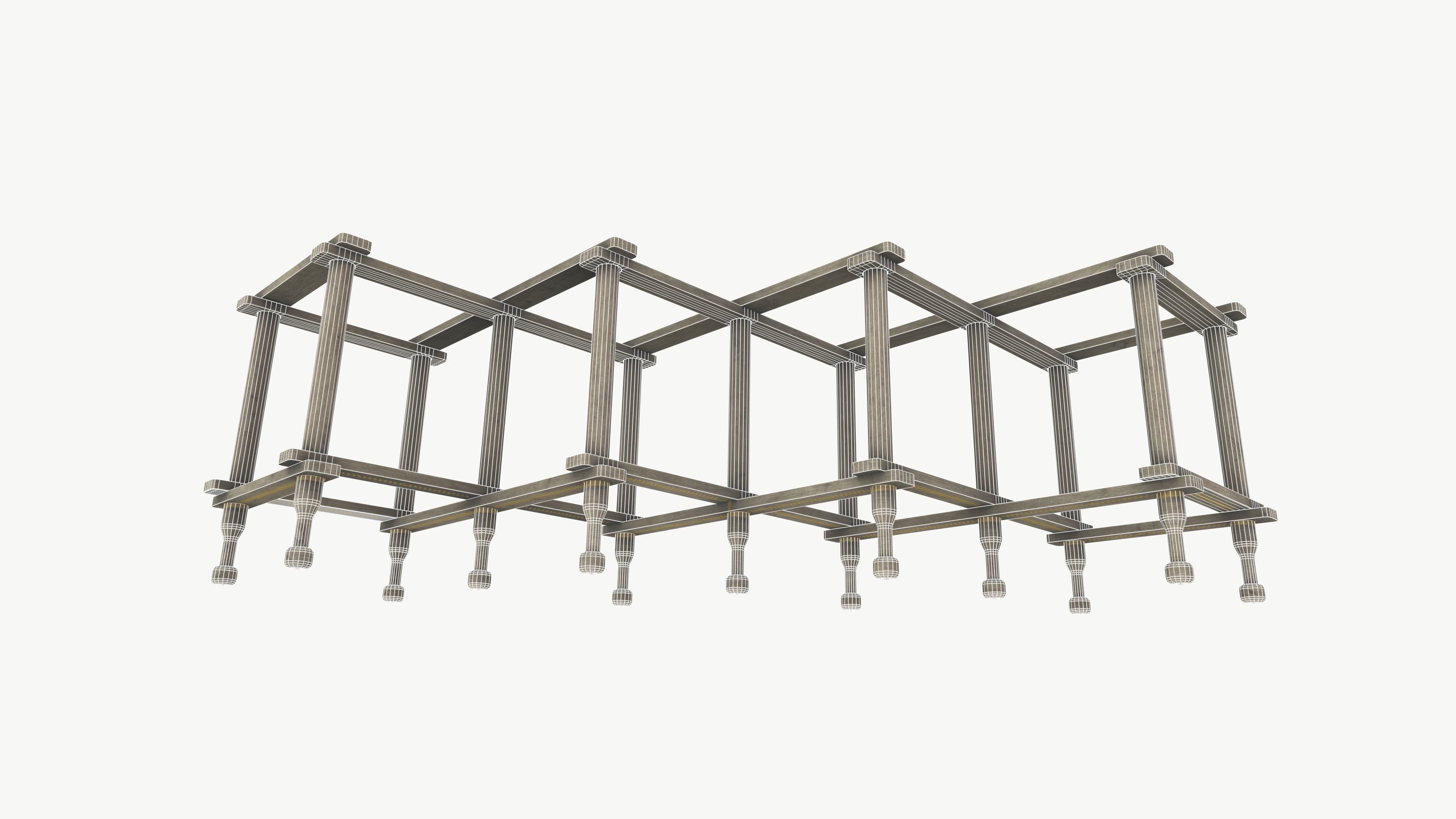 Extendable Cloth Rack 3D model_9