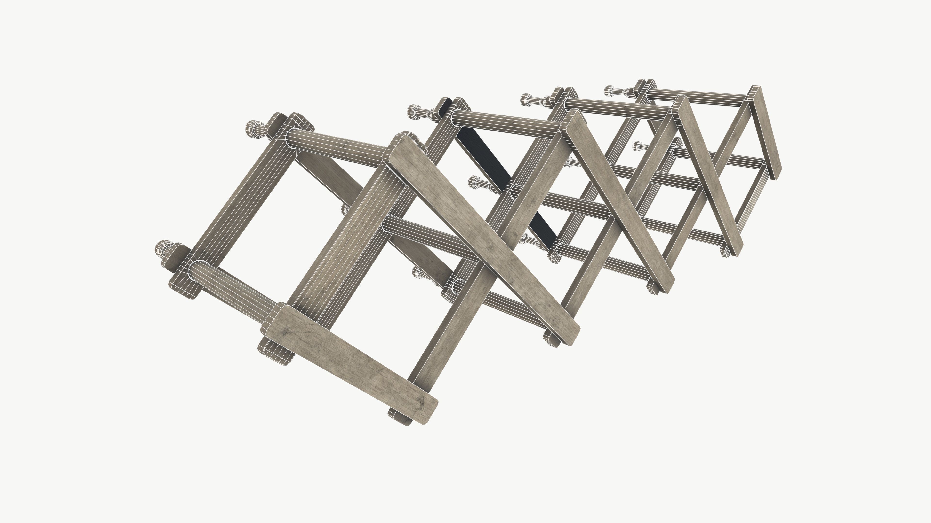 Extendable Cloth Rack 3D model_8