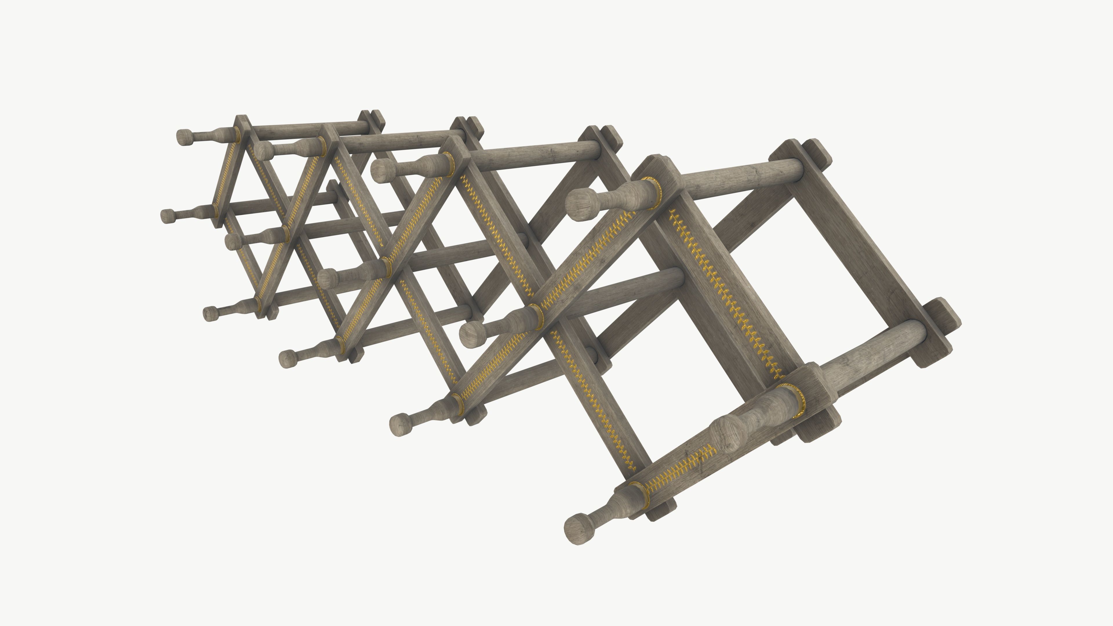 Extendable Cloth Rack 3D model_2