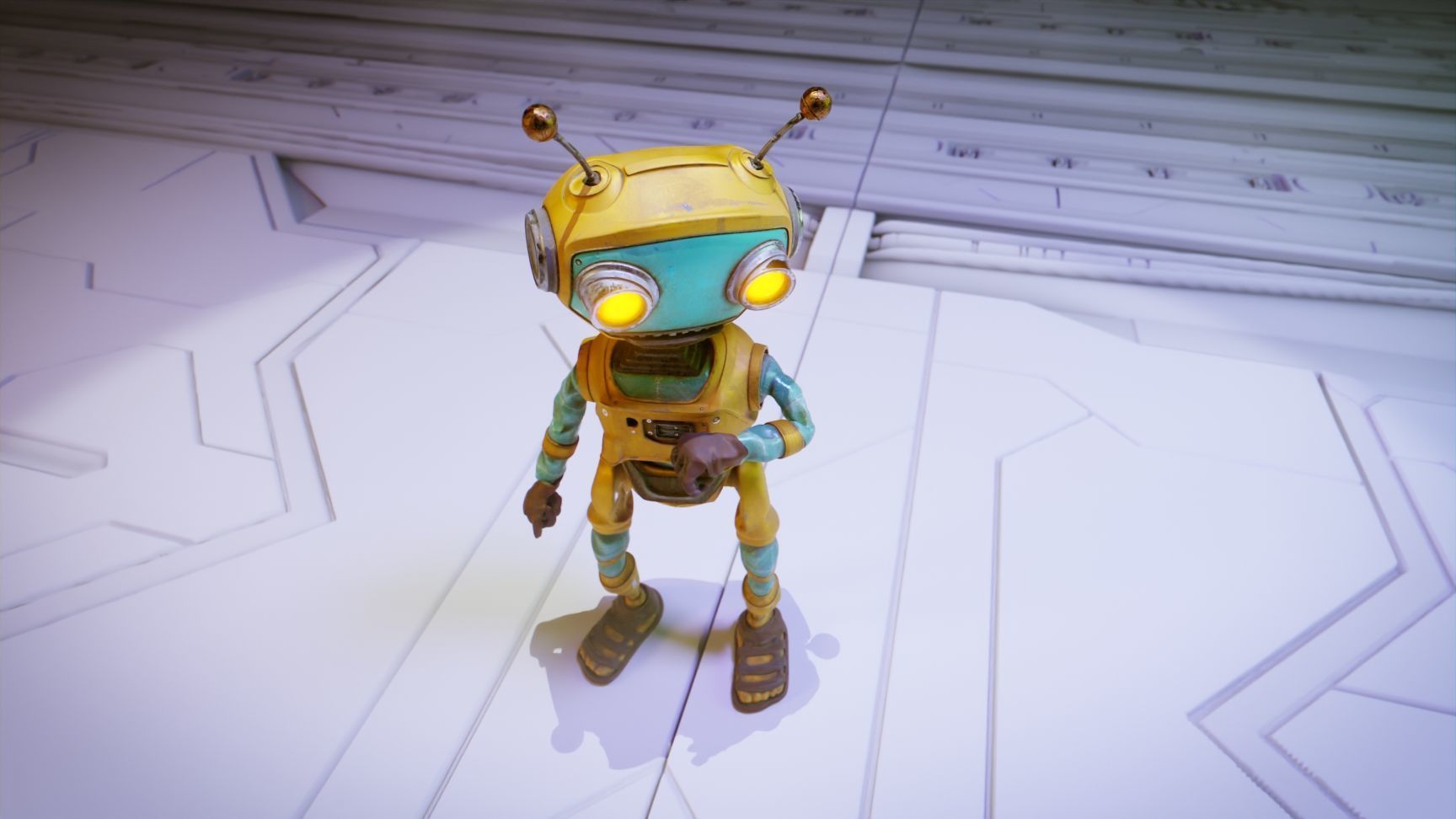 Robot Bee Animated Low-poly 3D model_3