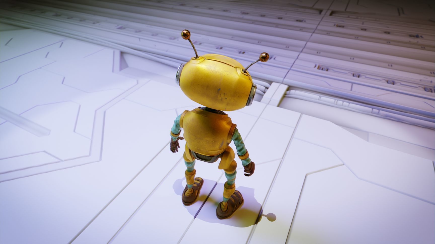 Robot Bee Animated Low-poly 3D model_8