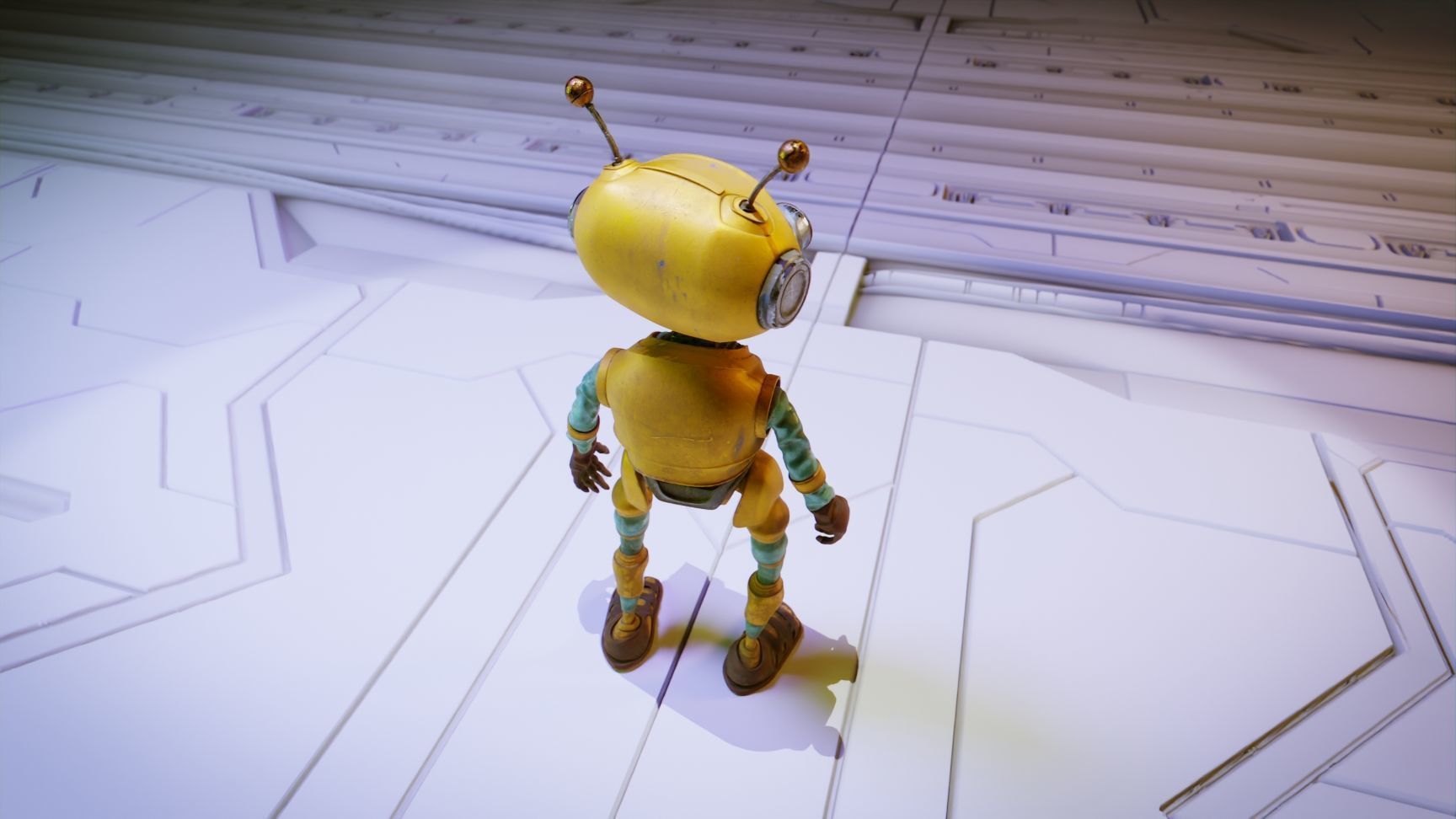 Robot Bee Animated Low-poly 3D model_7