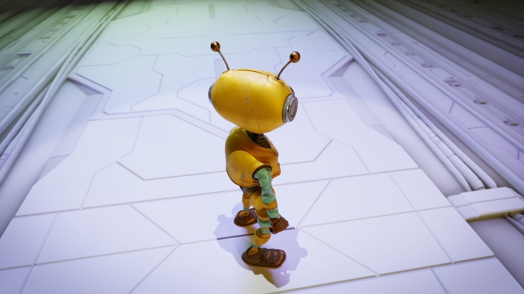 Robot Bee Animated Low-poly 3D model_11