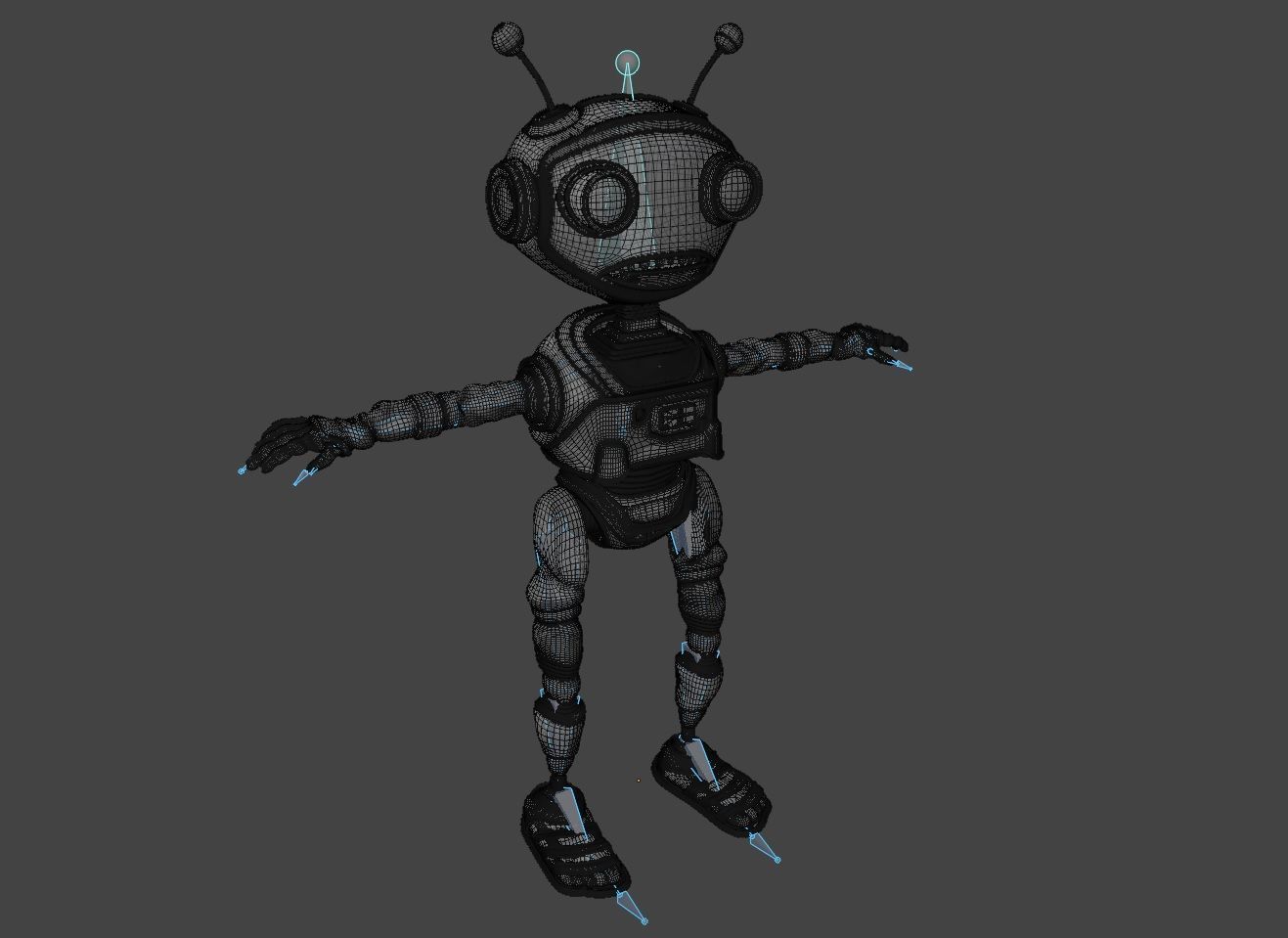 Robot Bee Animated Low-poly 3D model_18