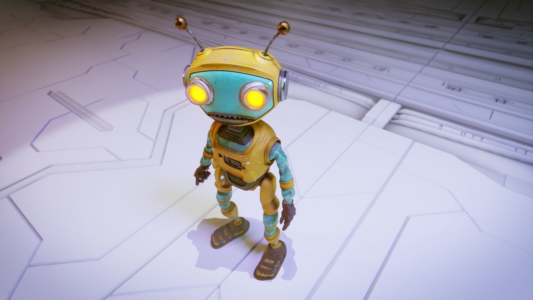 Robot Bee Animated Low-poly 3D model_1
