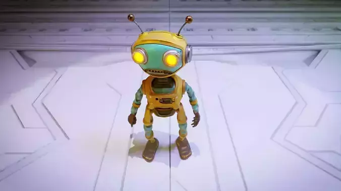 Robot Bee Animated Low-poly 3D model