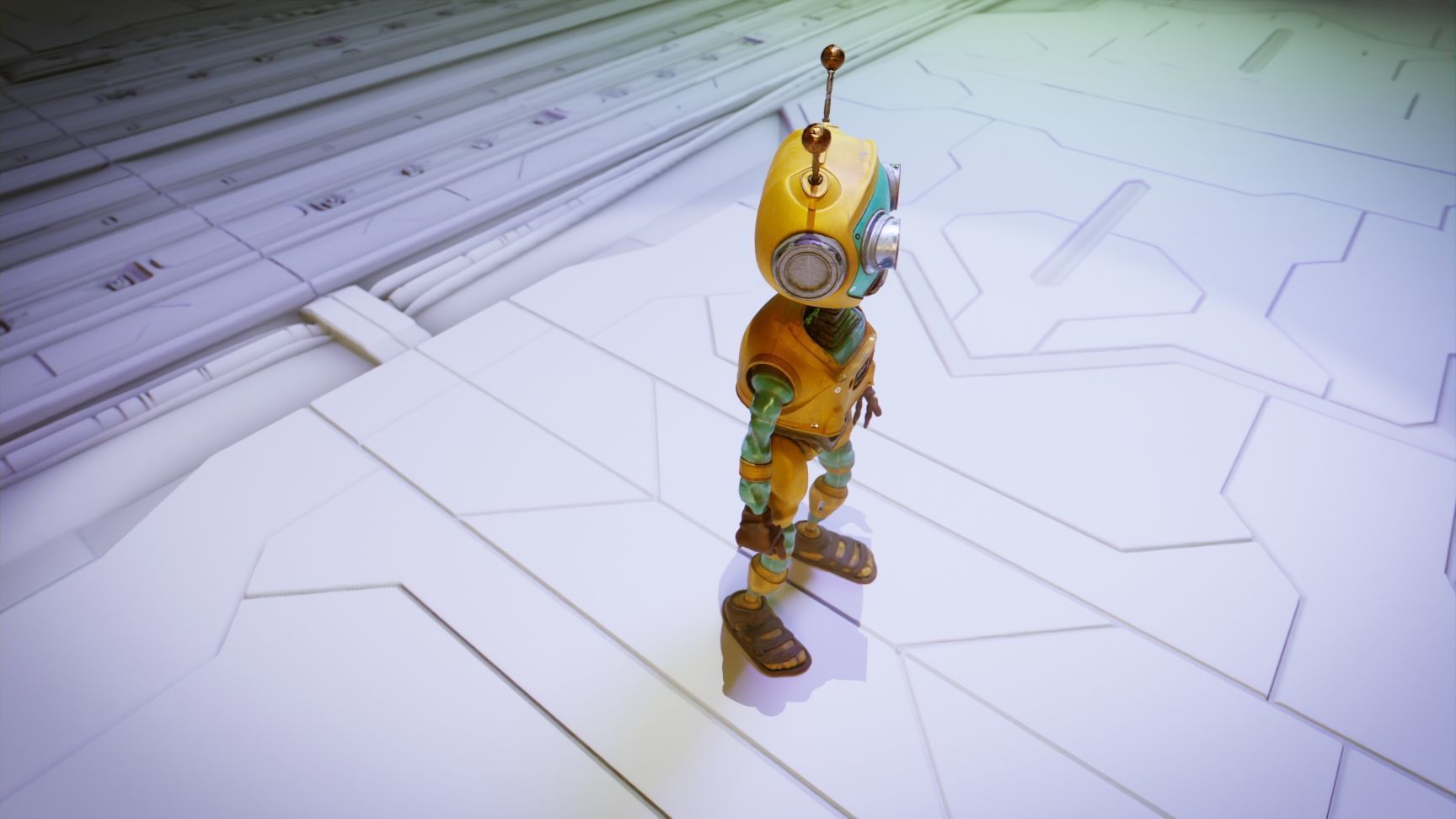 Robot Bee Animated Low-poly 3D model_13