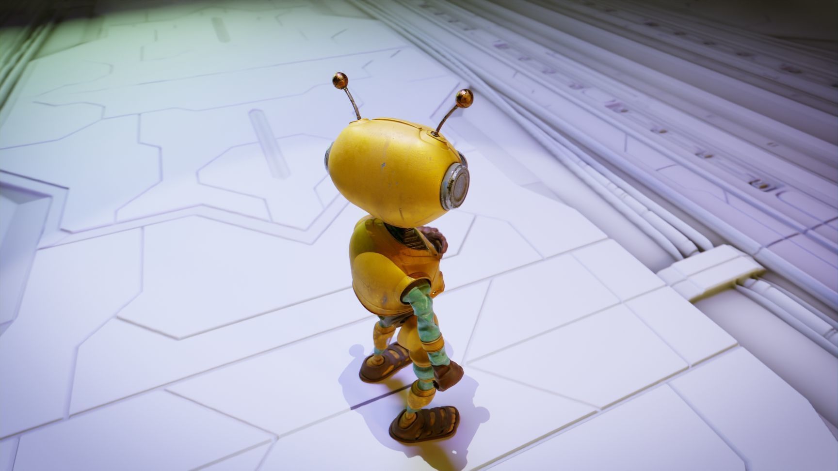 Robot Bee Animated Low-poly 3D model_10