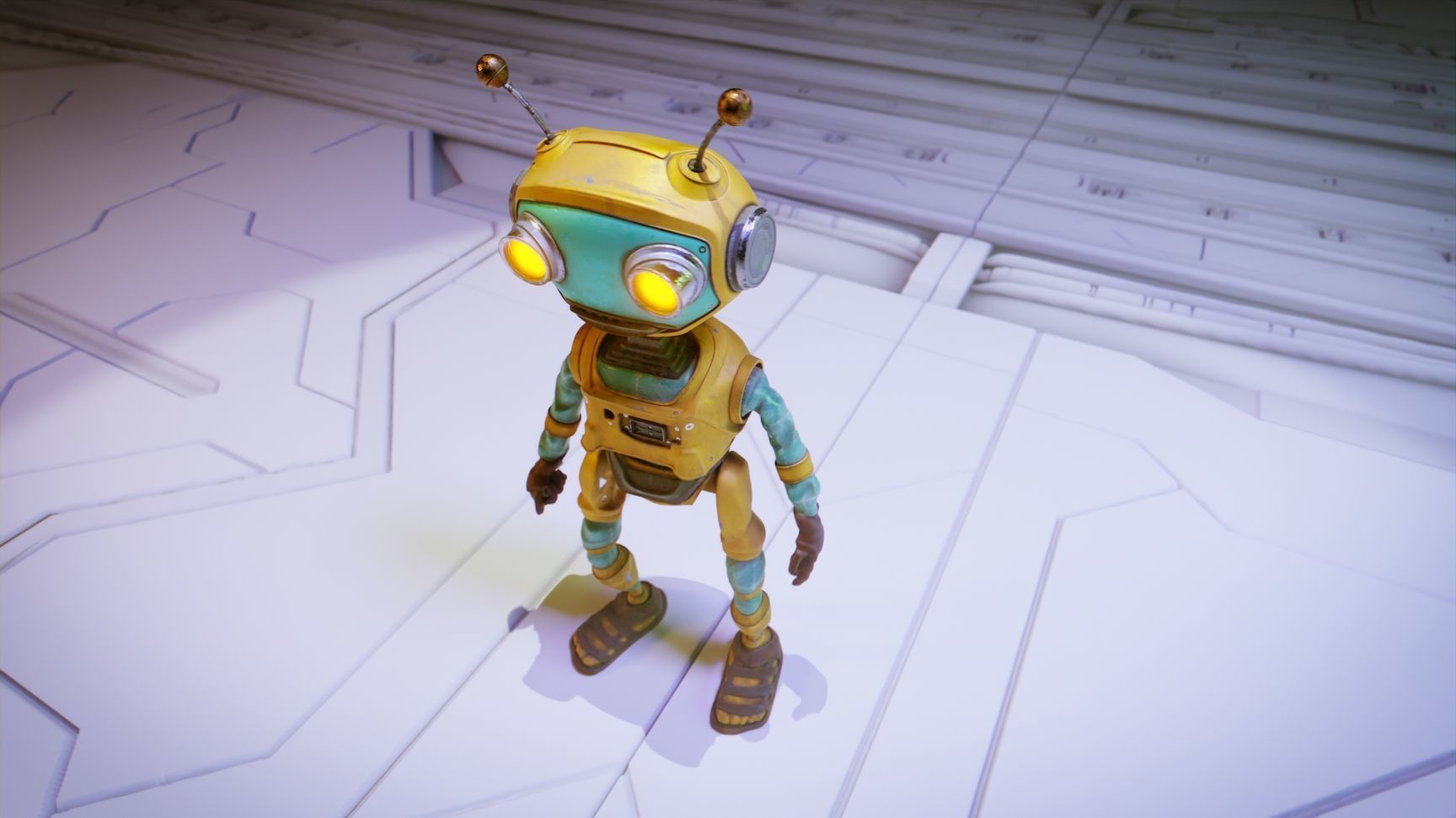 Robot Bee Animated Low-poly 3D model_6