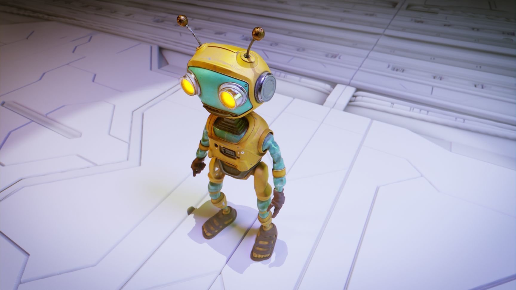 Robot Bee Animated Low-poly 3D model_16