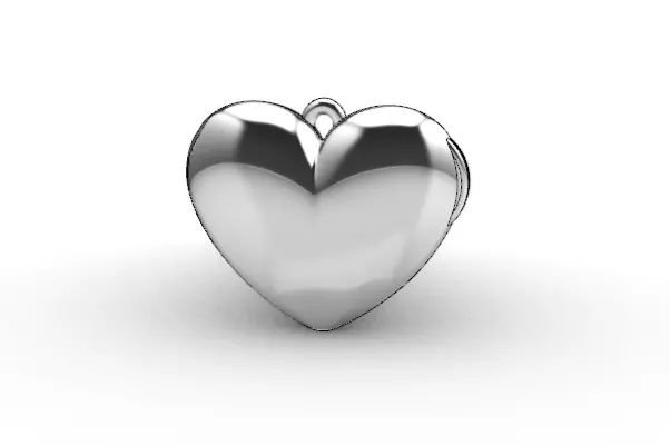 Heart locket with integrated hinge and clasp - 20mm 3D print model_0