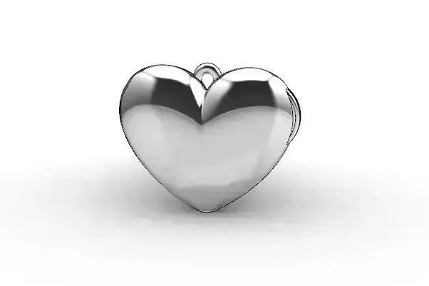 Heart locket with integrated hinge and clasp - 20mm 3D print model