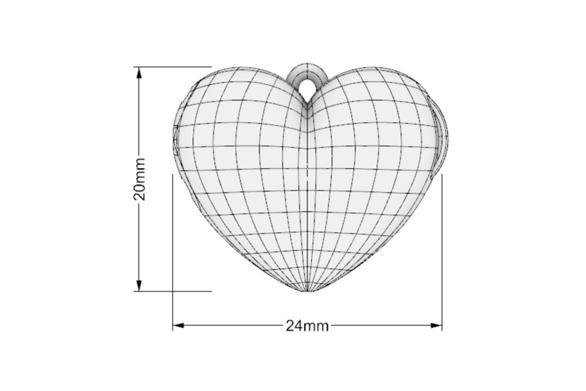 Heart locket with integrated hinge and clasp - 20mm 3D print model_8