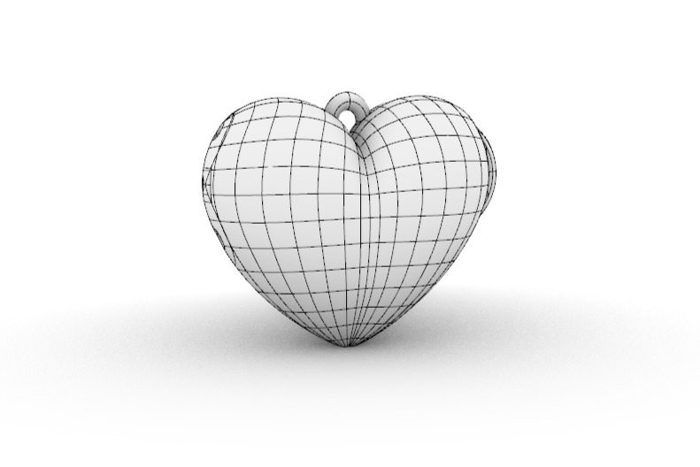 Heart locket with integrated hinge and clasp - 20mm 3D print model_5