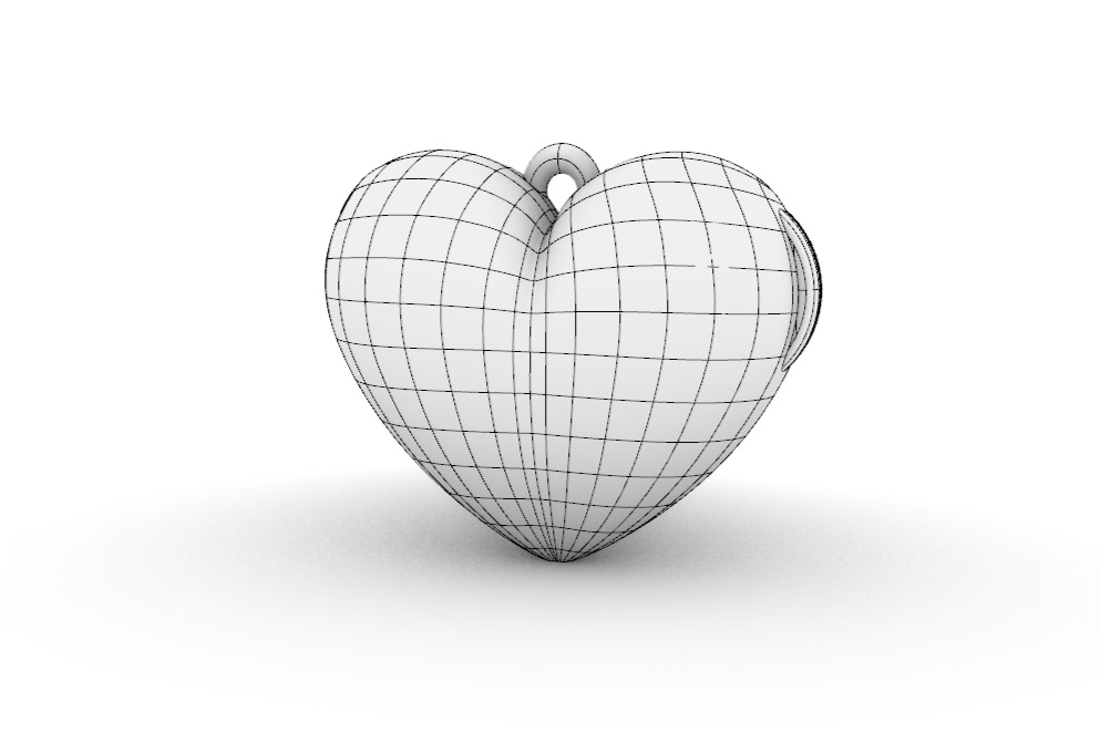 Heart locket with integrated hinge and clasp - 20mm 3D print model_4