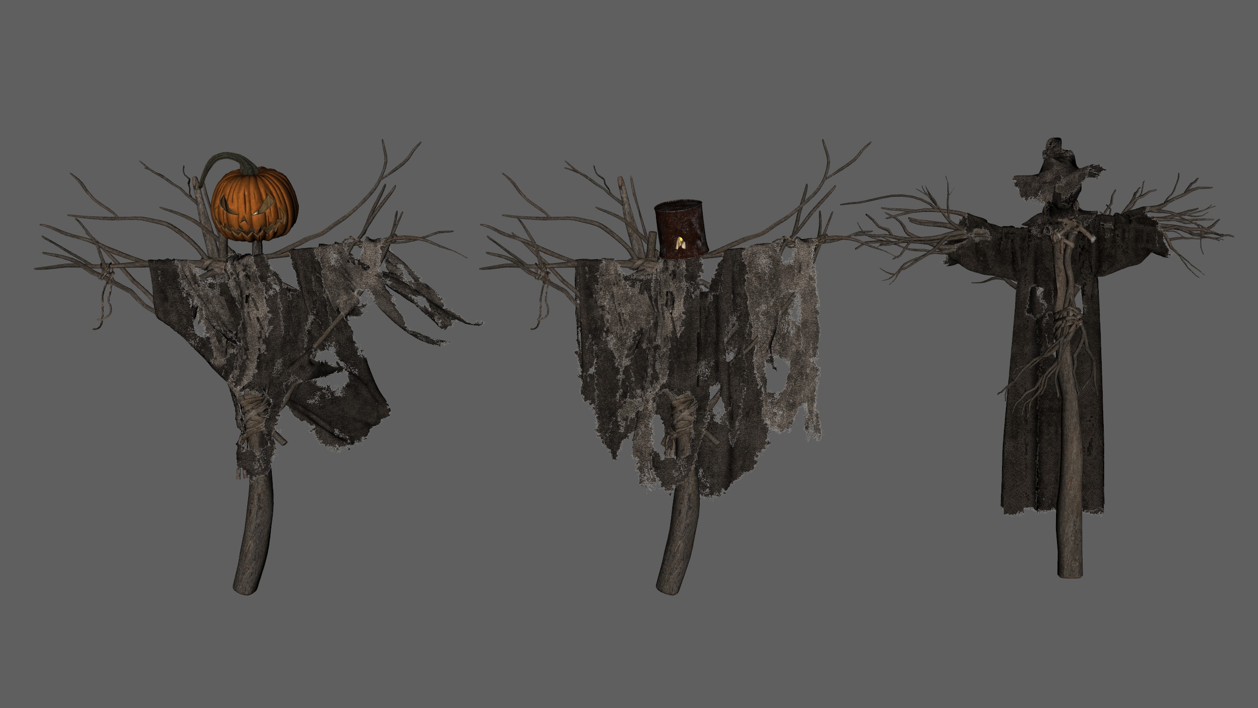 Scarecrow Halloween Pack Low-poly 3D model_21