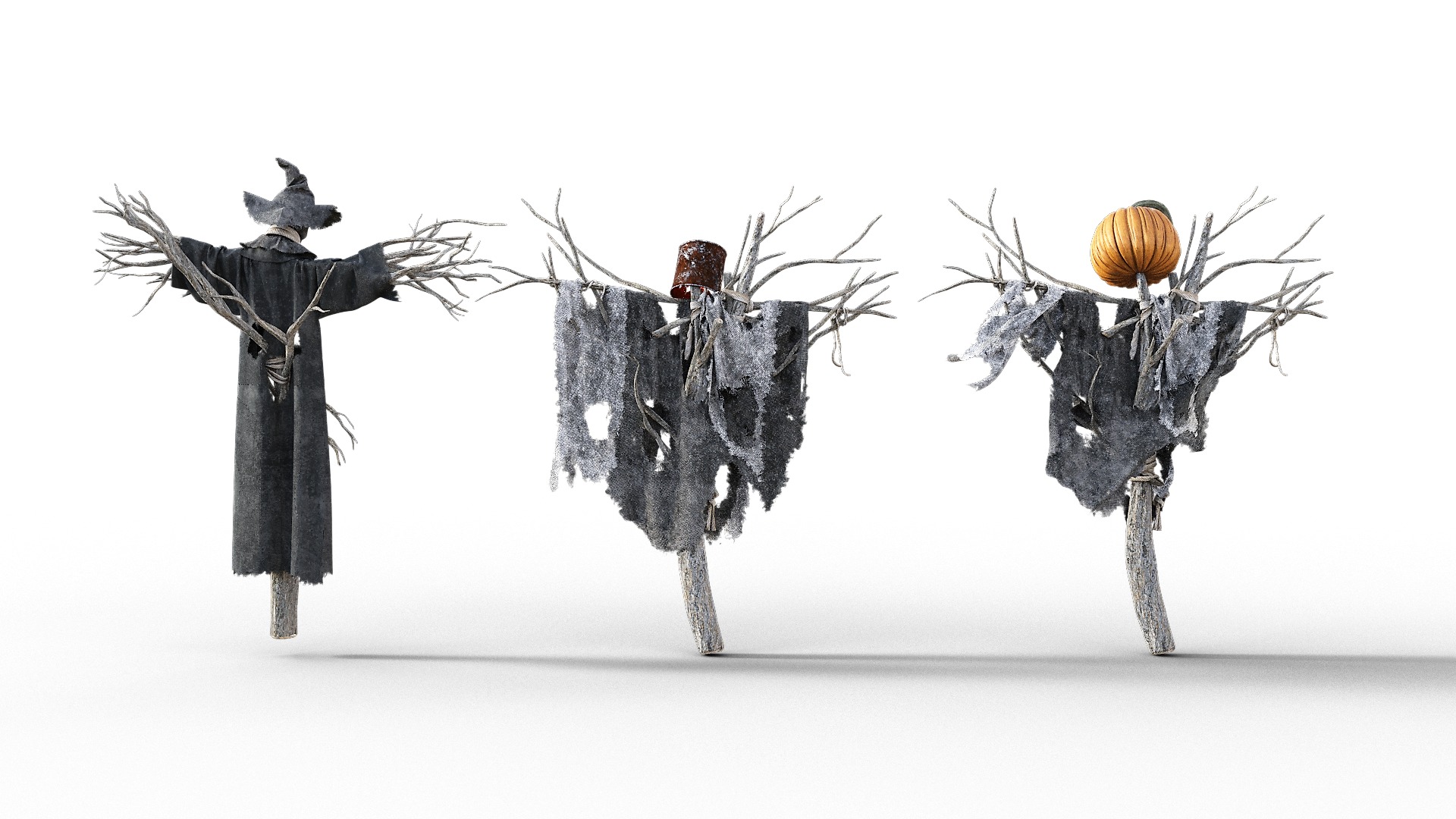 Scarecrow Halloween Pack Low-poly 3D model_2