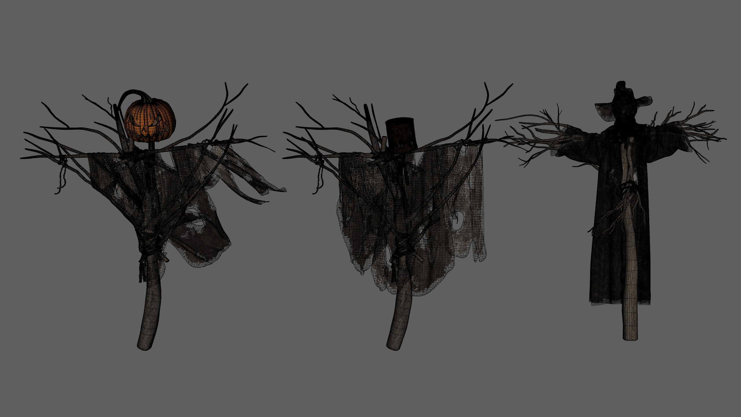 Scarecrow Halloween Pack Low-poly 3D model_20