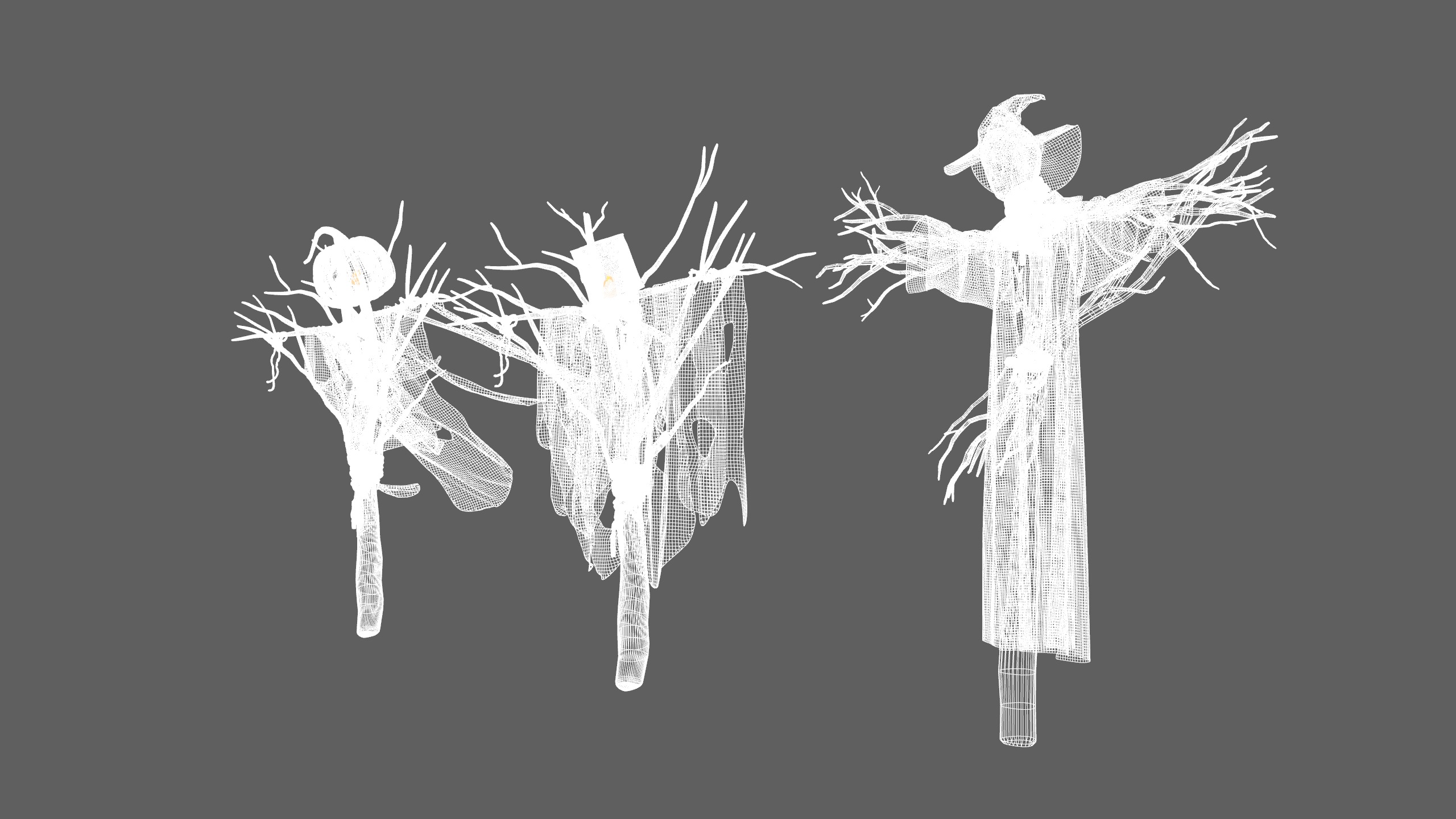 Scarecrow Halloween Pack Low-poly 3D model_15