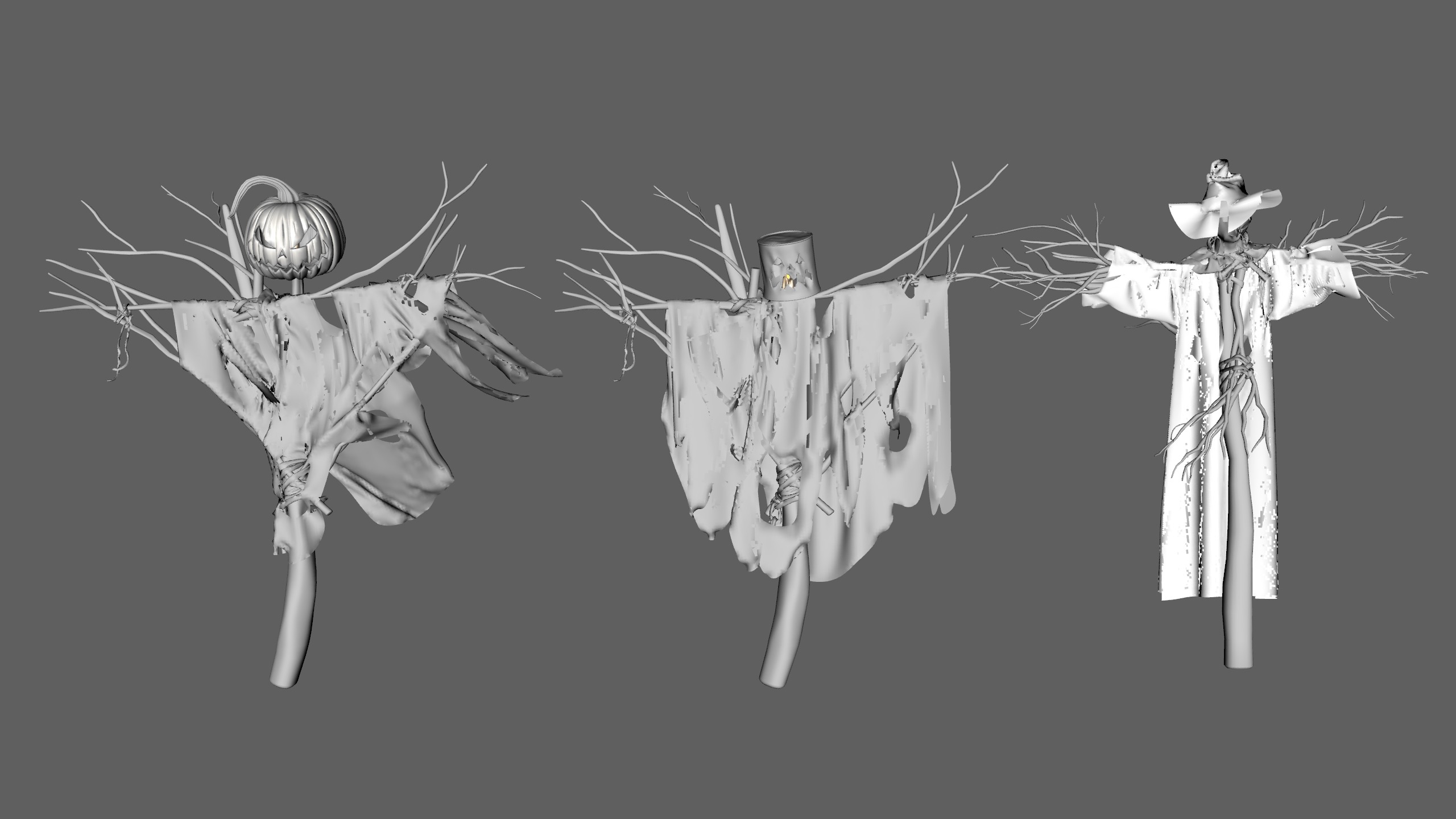 Scarecrow Halloween Pack Low-poly 3D model_19