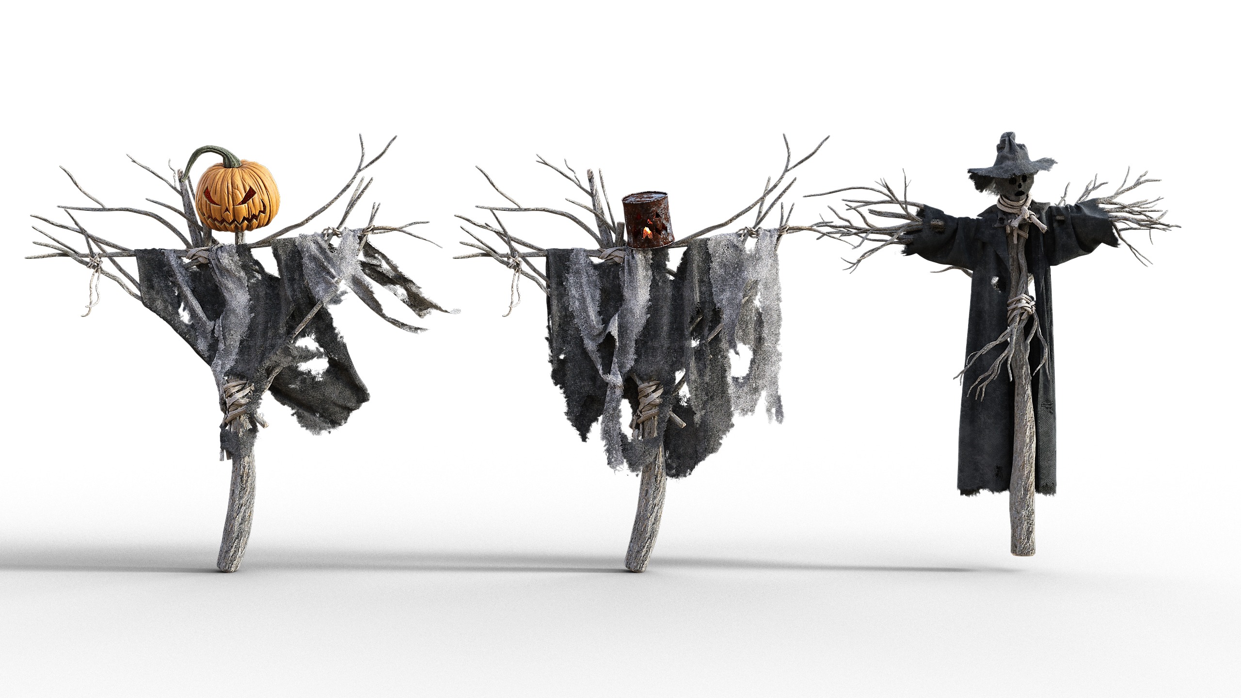 Scarecrow Halloween Pack Low-poly 3D model_1