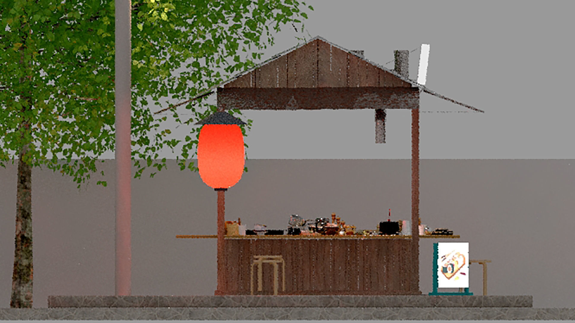 Sushi store 3D model_1