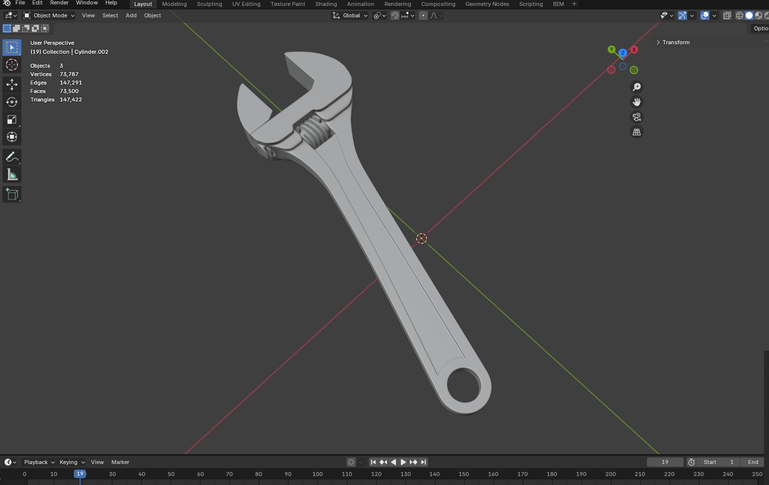 Adjustable Wrench Free 3D model_8