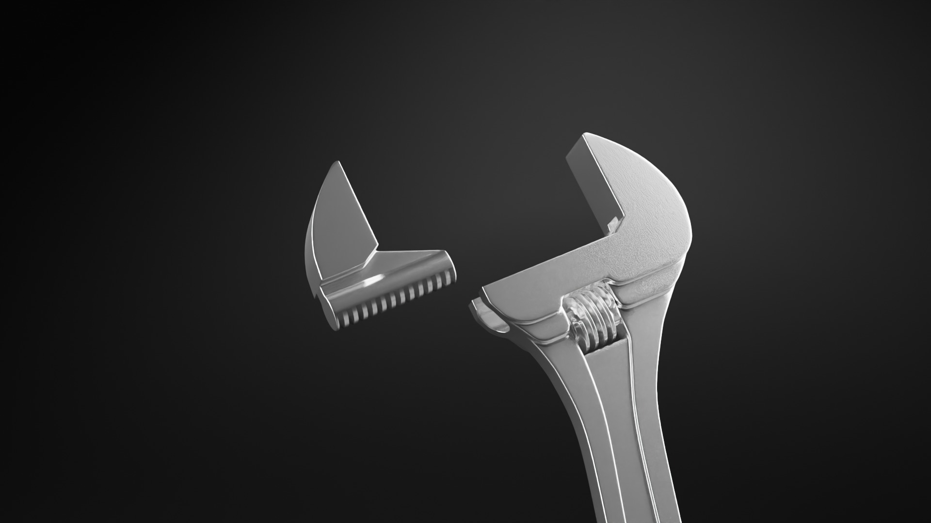 Adjustable Wrench Free 3D model_2