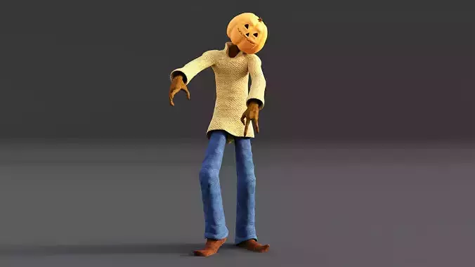 Jack Pumpkin Halloween Rigged Animated