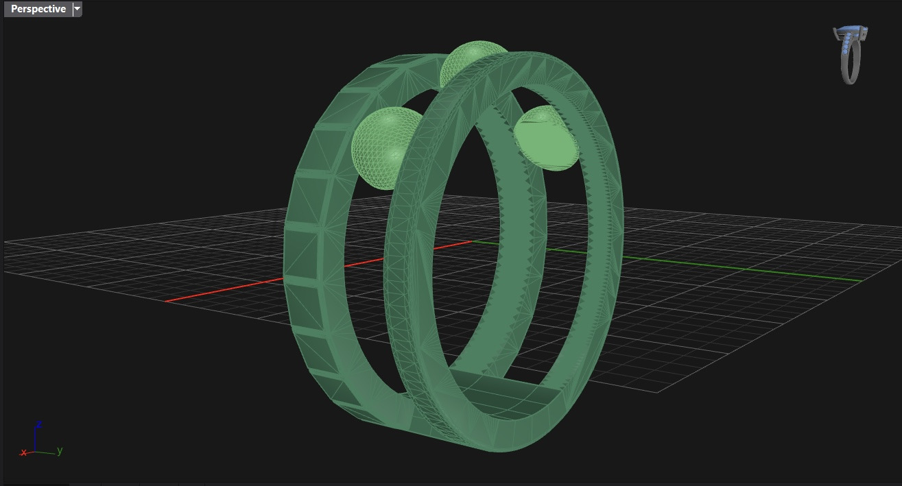 bead and cube Ring N02 Free 3D print model_4