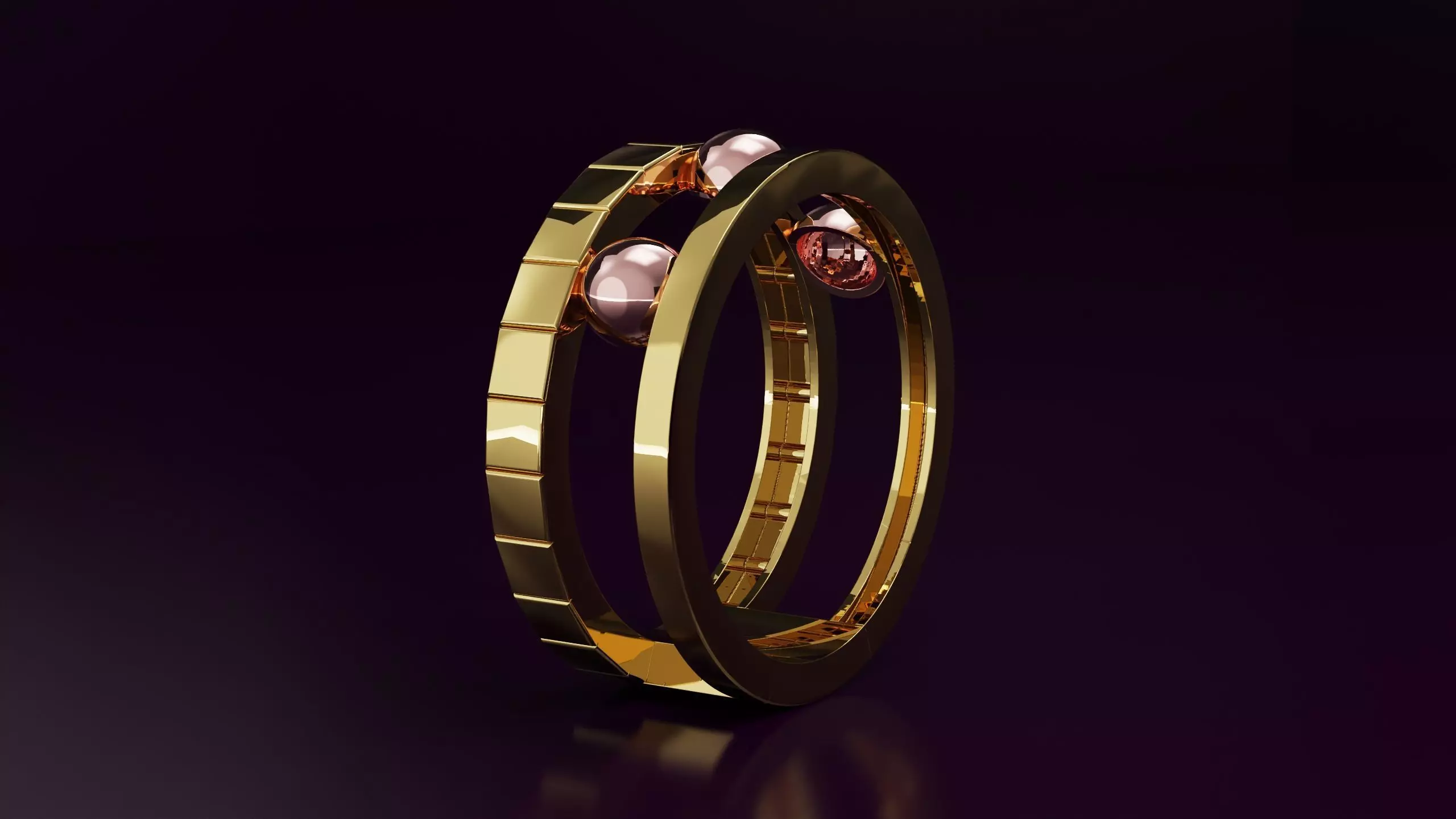 bead and cube Ring N02 Free 3D print model_0