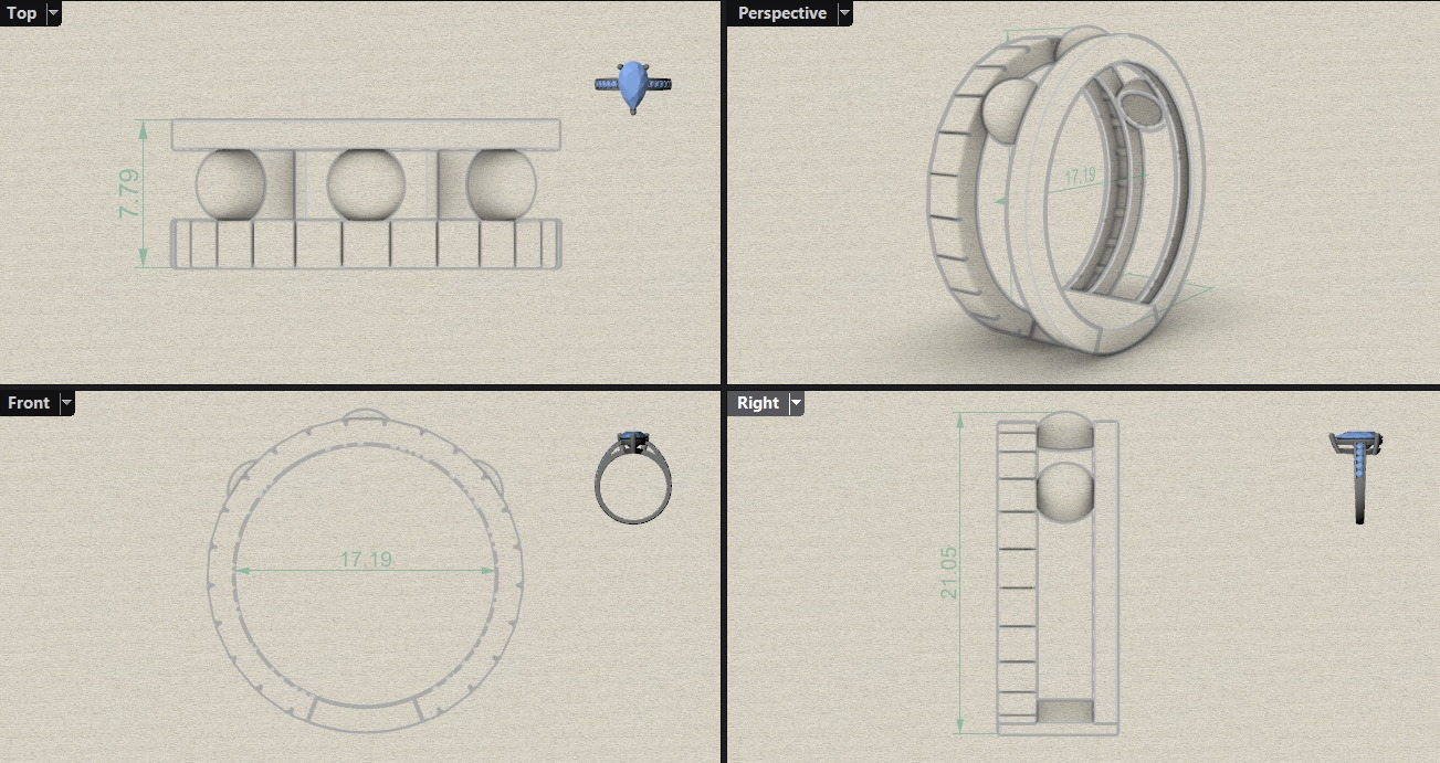 bead and cube Ring N02 Free 3D print model_8