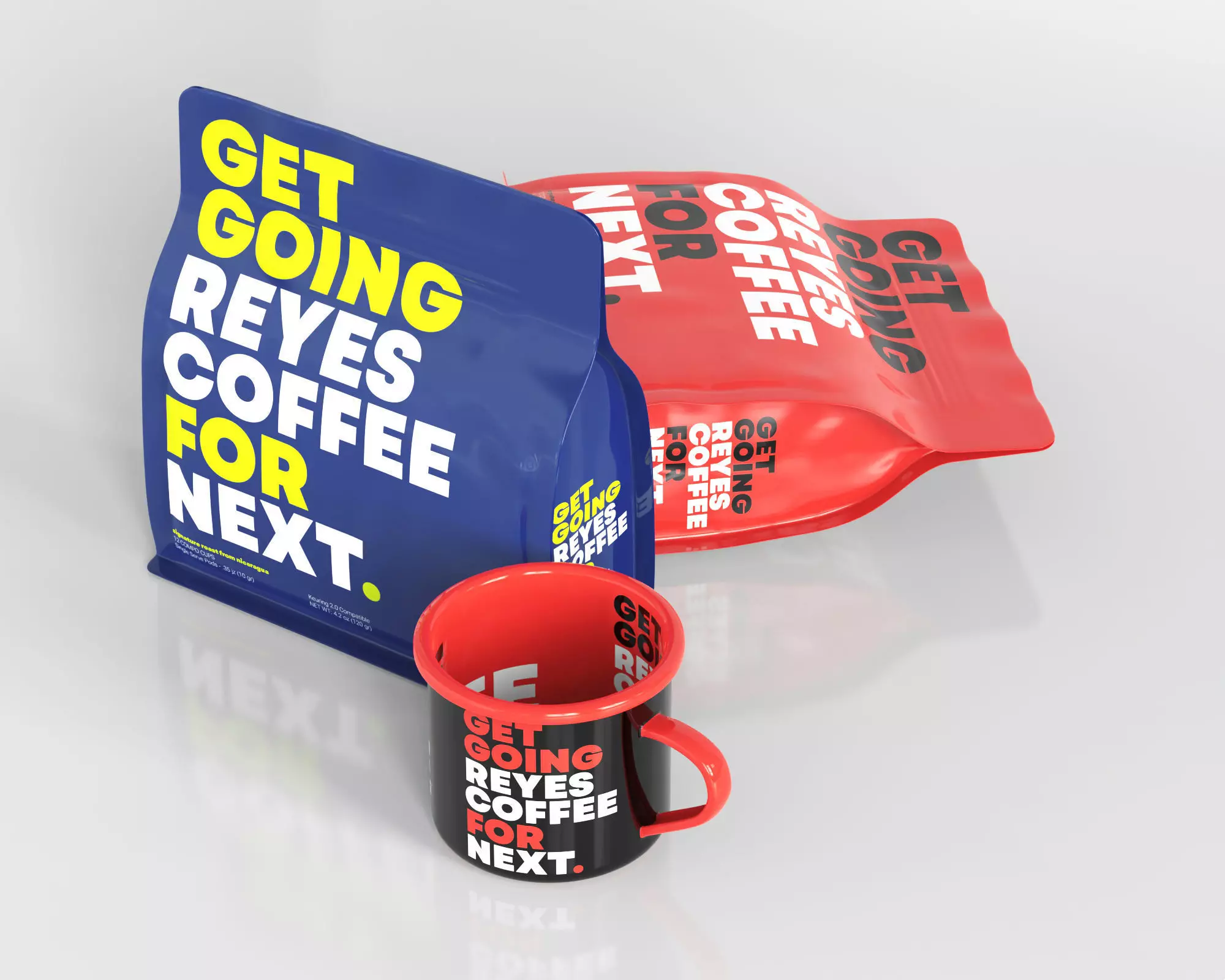 Coffee soft bag and mug 3d model 3D model_0