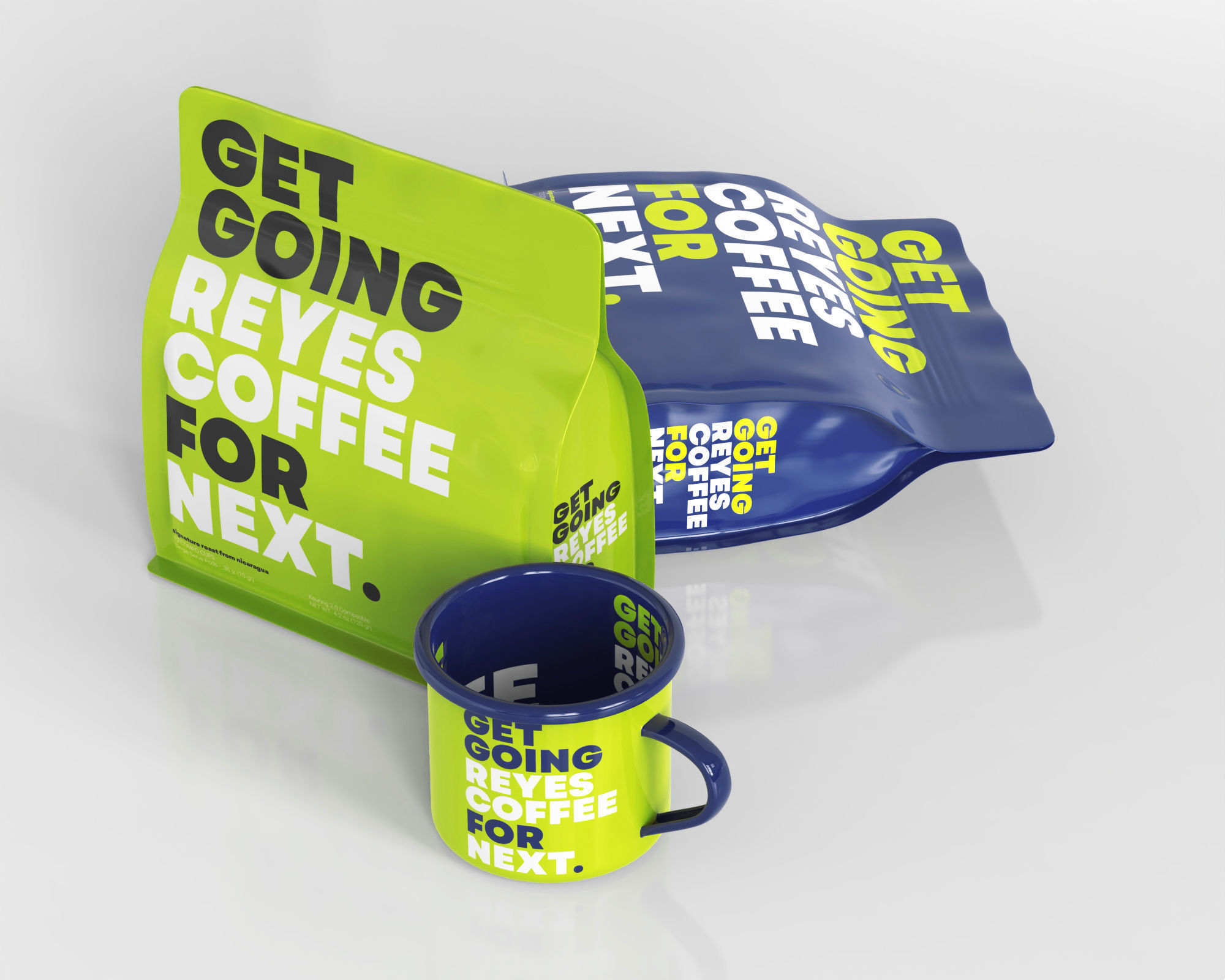Coffee soft bag and mug 3d model 3D model_1