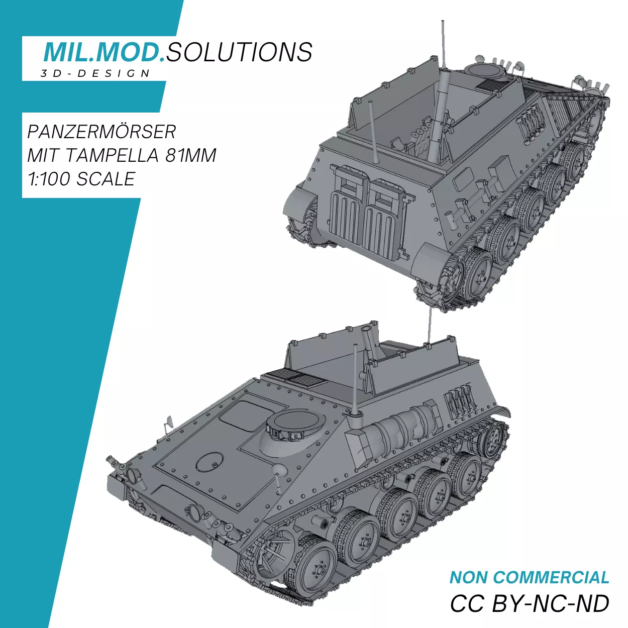 Panzermoerser mit Tampella 81mm Moerser 3D print model_0