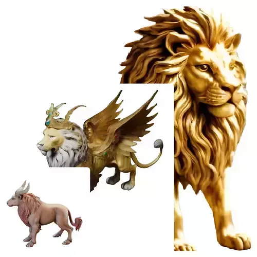Majestic Creatures - Lion Mythical Beast and Heroic Lion 3D print model Majestic Creatures - Lion Mythical Beast and Heroic Lion 3D print model