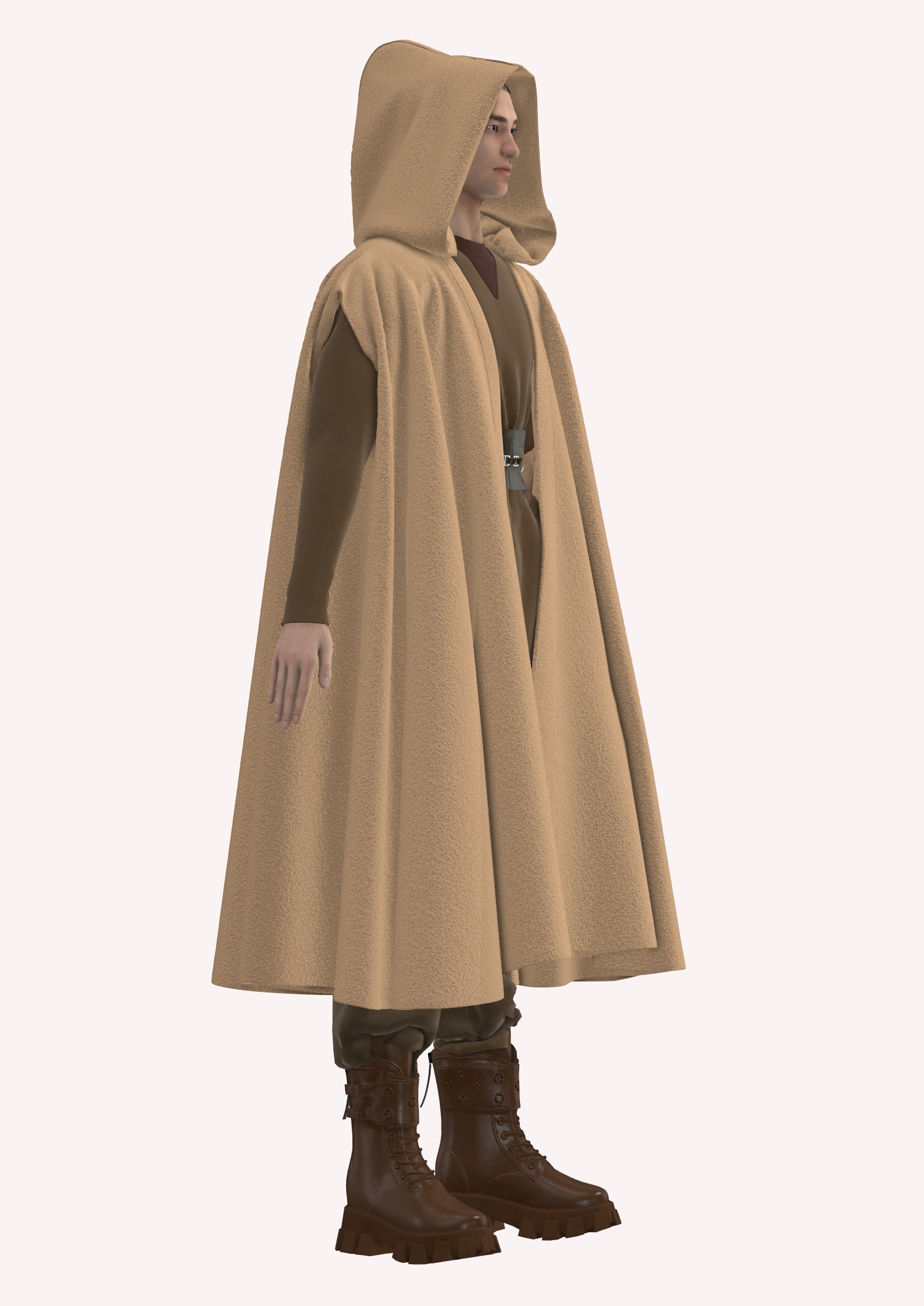 Jedi inspired garment in Style3d Atelier 3D model_10