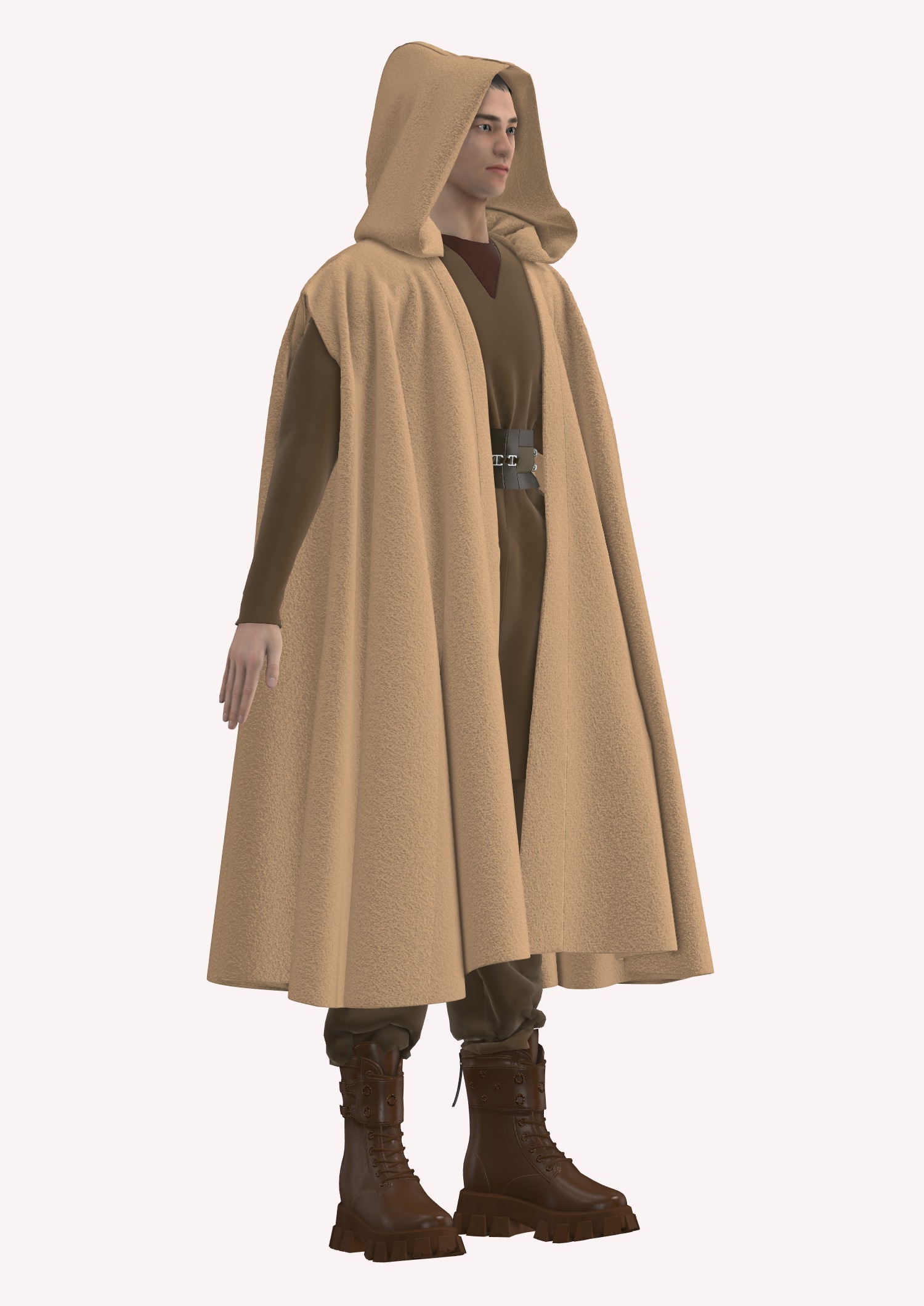 Jedi inspired garment in Style3d Atelier 3D model_3