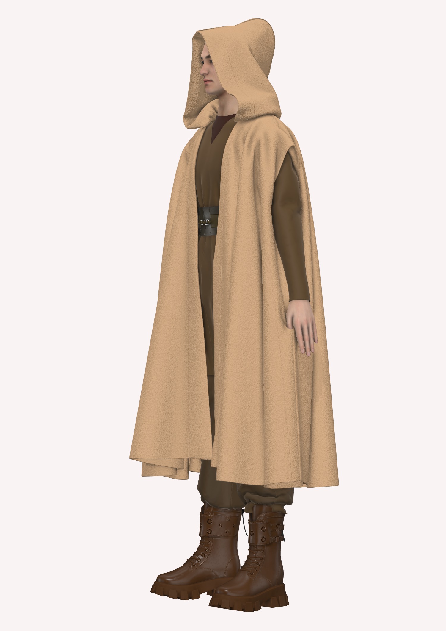 Jedi inspired garment in Style3d Atelier 3D model_9