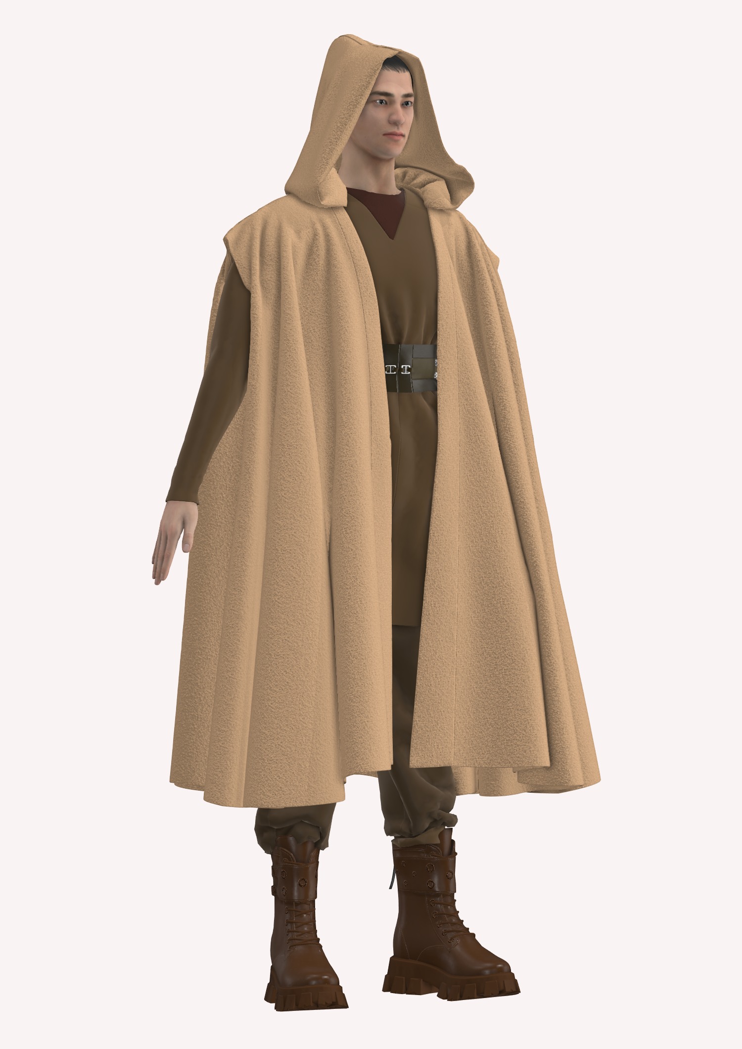 Jedi inspired garment in Style3d Atelier 3D model_14