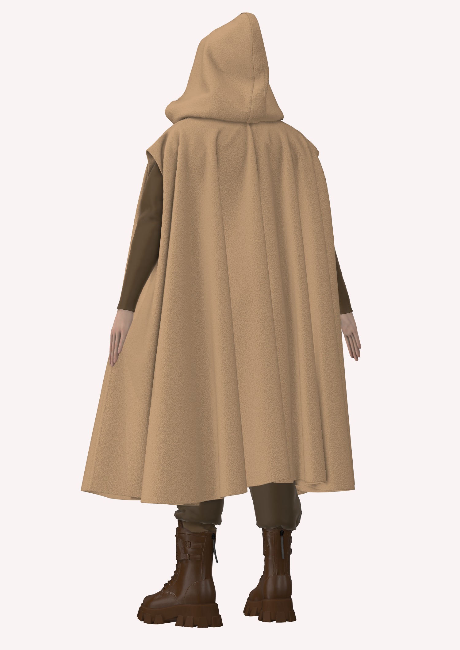 Jedi inspired garment in Style3d Atelier 3D model_4
