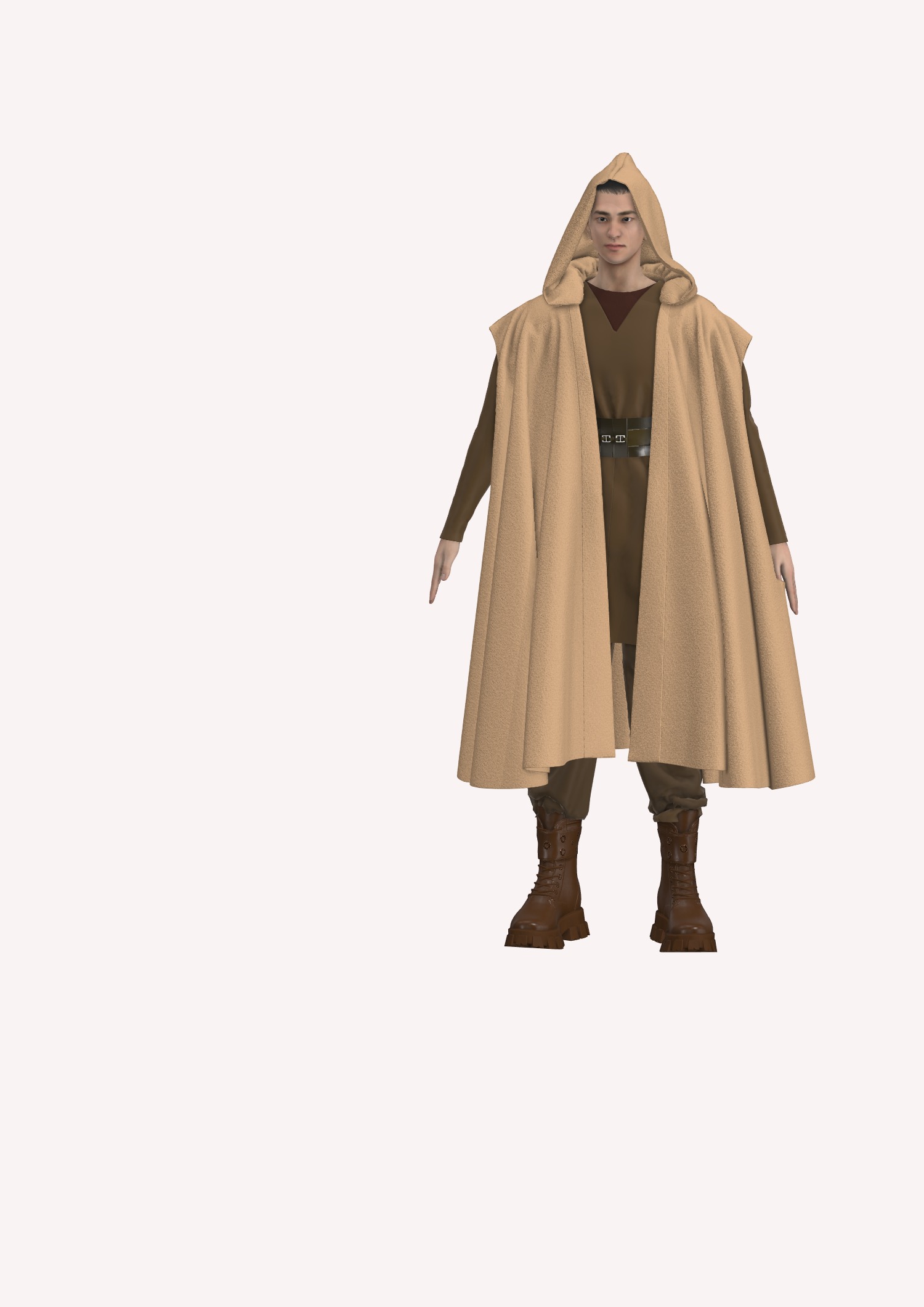 Jedi inspired garment in Style3d Atelier 3D model_5
